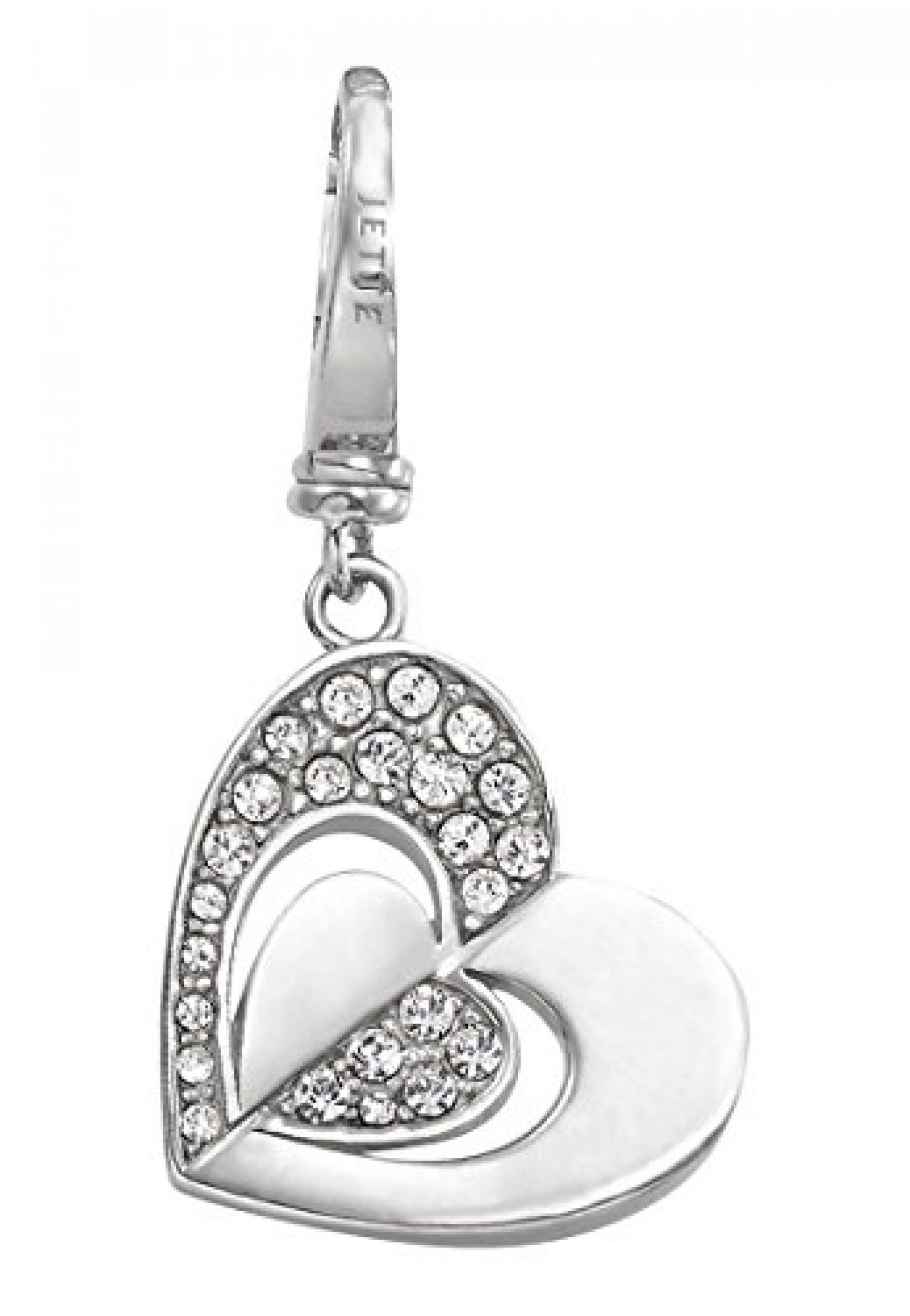 JETTE Charms Damen-Charm Mini-charm Valentin 2014 925er Silber rhodiniert 24 Kristalle One Size, silber 