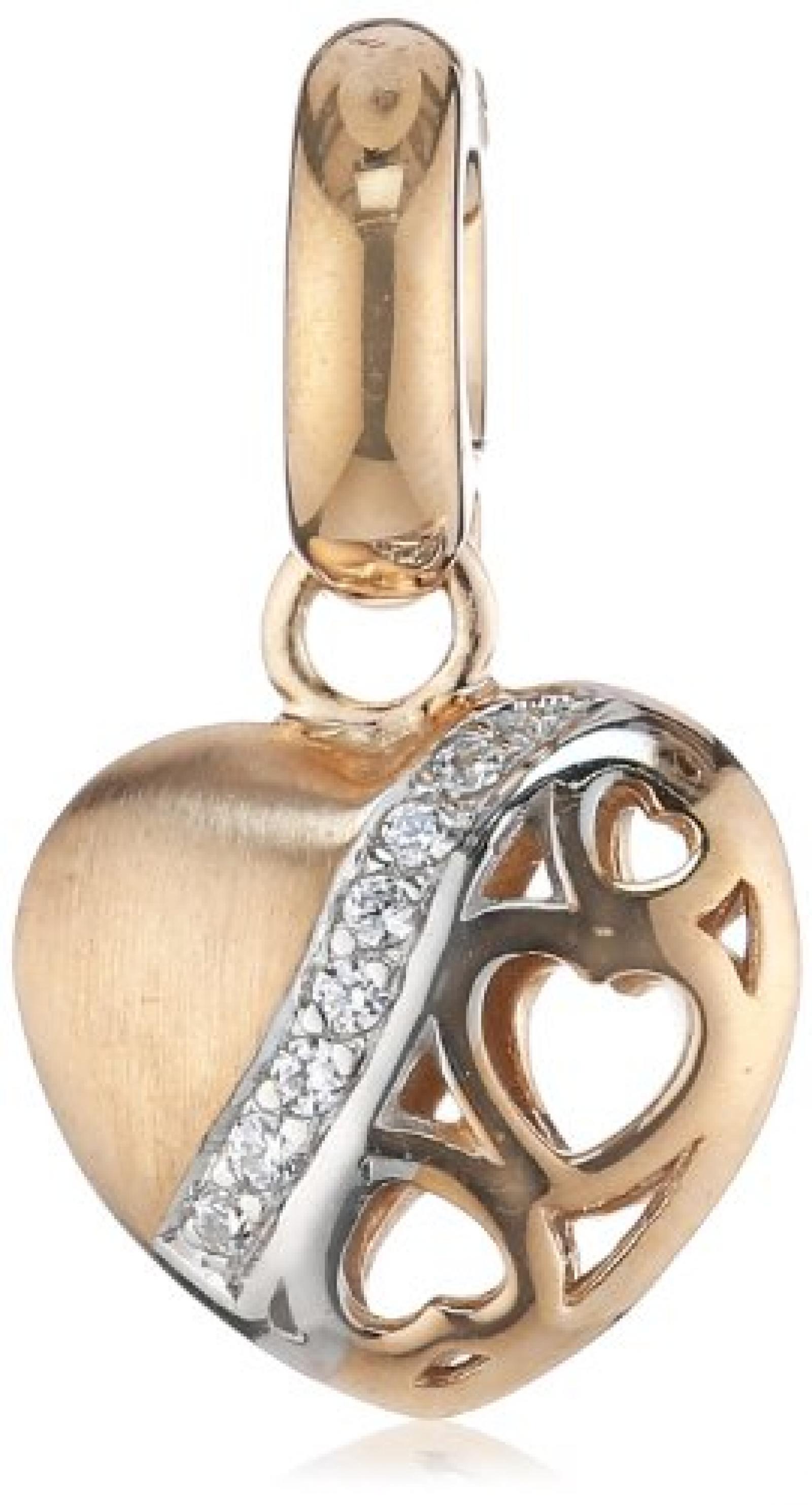 Viventy Anh&auml;nger Herz aus 925 Sterlingsilber, ros&eacute;gold plattiert mit Zirkonia, unisize, 766492 