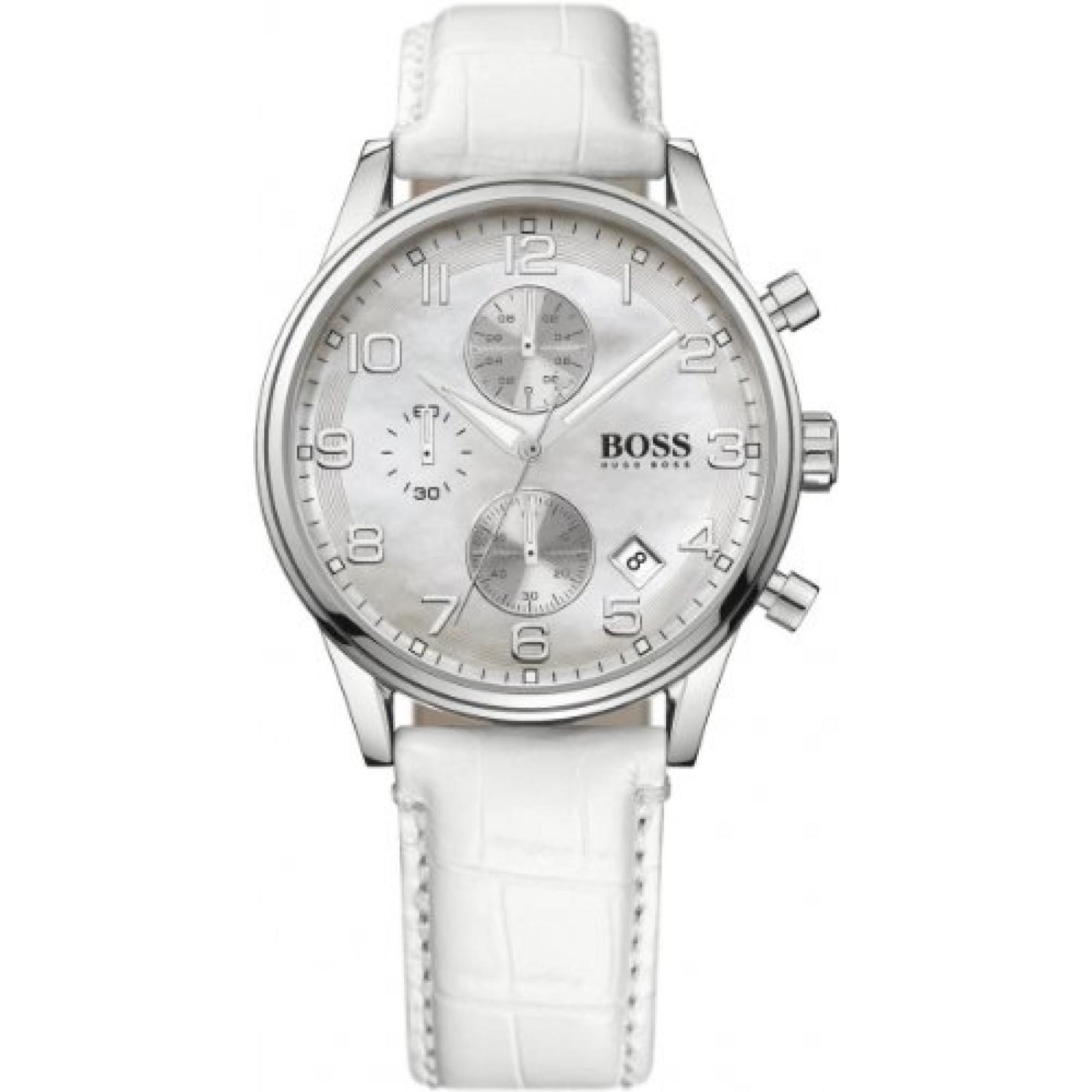 Hugo Boss Damen-Armbanduhr Chronograph Quarz Leder 1502225 