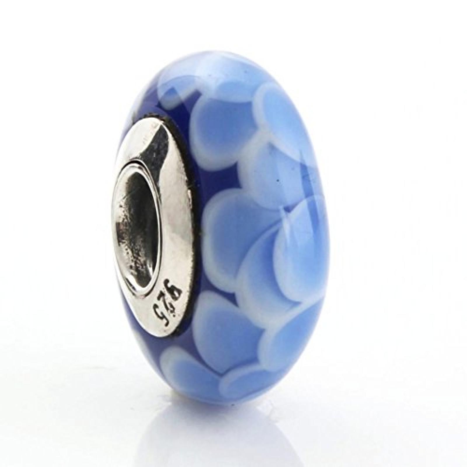 TAOTAOHAS Damen - European Armband charms Beads, Gewinde Sterling-Silber 925 mit blau Murano glas Perle, Lotus TAOTAOHAS Damen - European Armband charms Beads, Gewinde Sterling-Silber 925 mit blau Murano glas Perle, Lotus