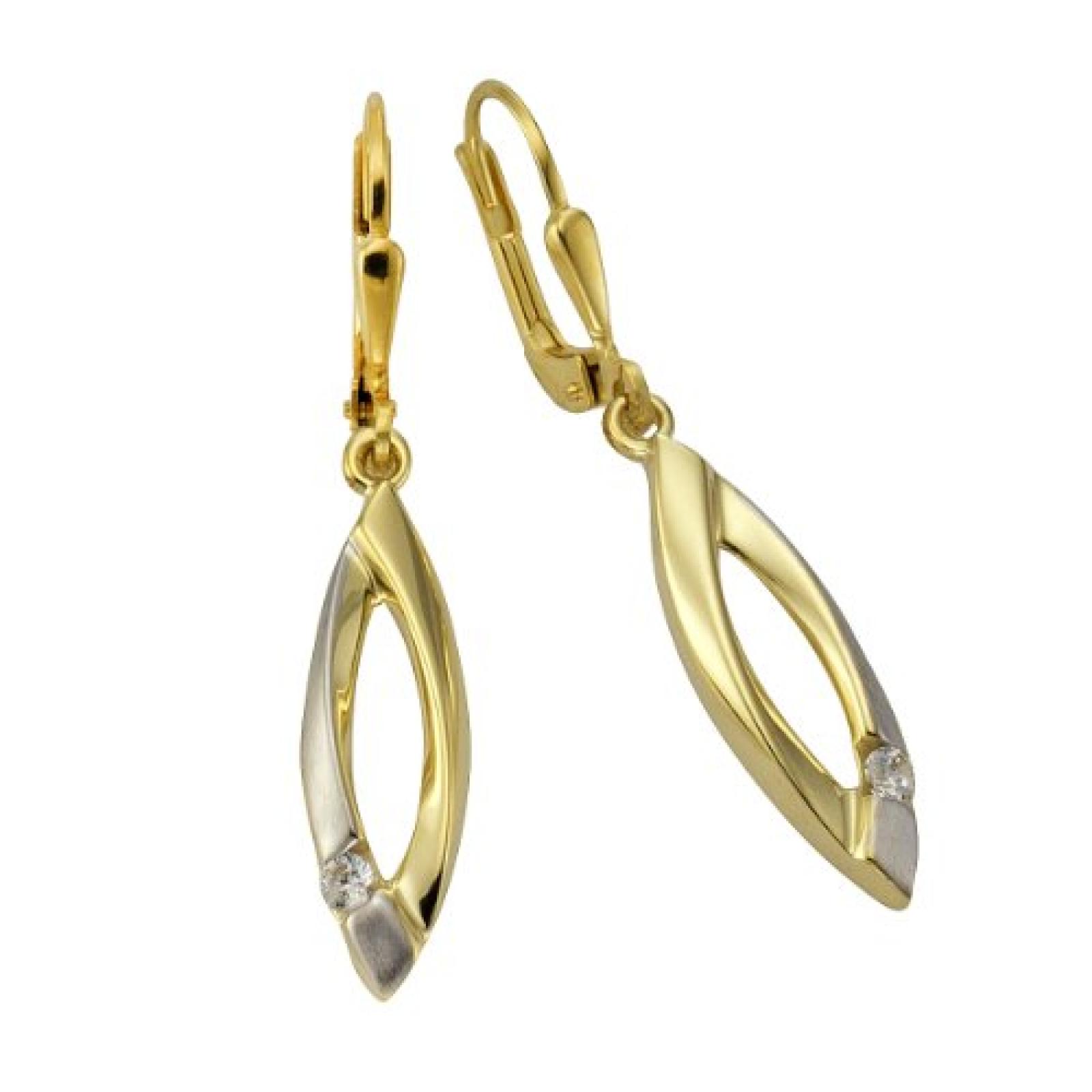 Celesta Damen-Ohrhänger 8 Karat (333) Bicolor Zirkonia weiß 371330528 Celesta Damen-Ohrhänger 8 Karat (333) Bicolor Zirkonia weiß 371330528