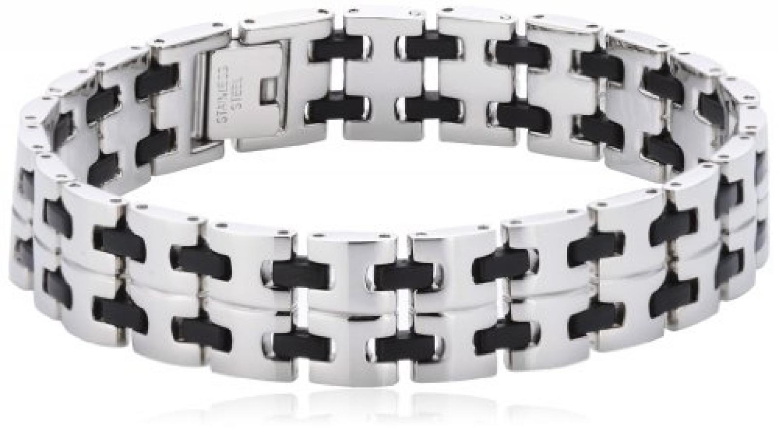 Mike Ellis Herren Armband Kunststoff Edelstahl 21.0 cm BY-12 Mike Ellis Herren Armband Kunststoff Edelstahl 21.0 cm BY-12