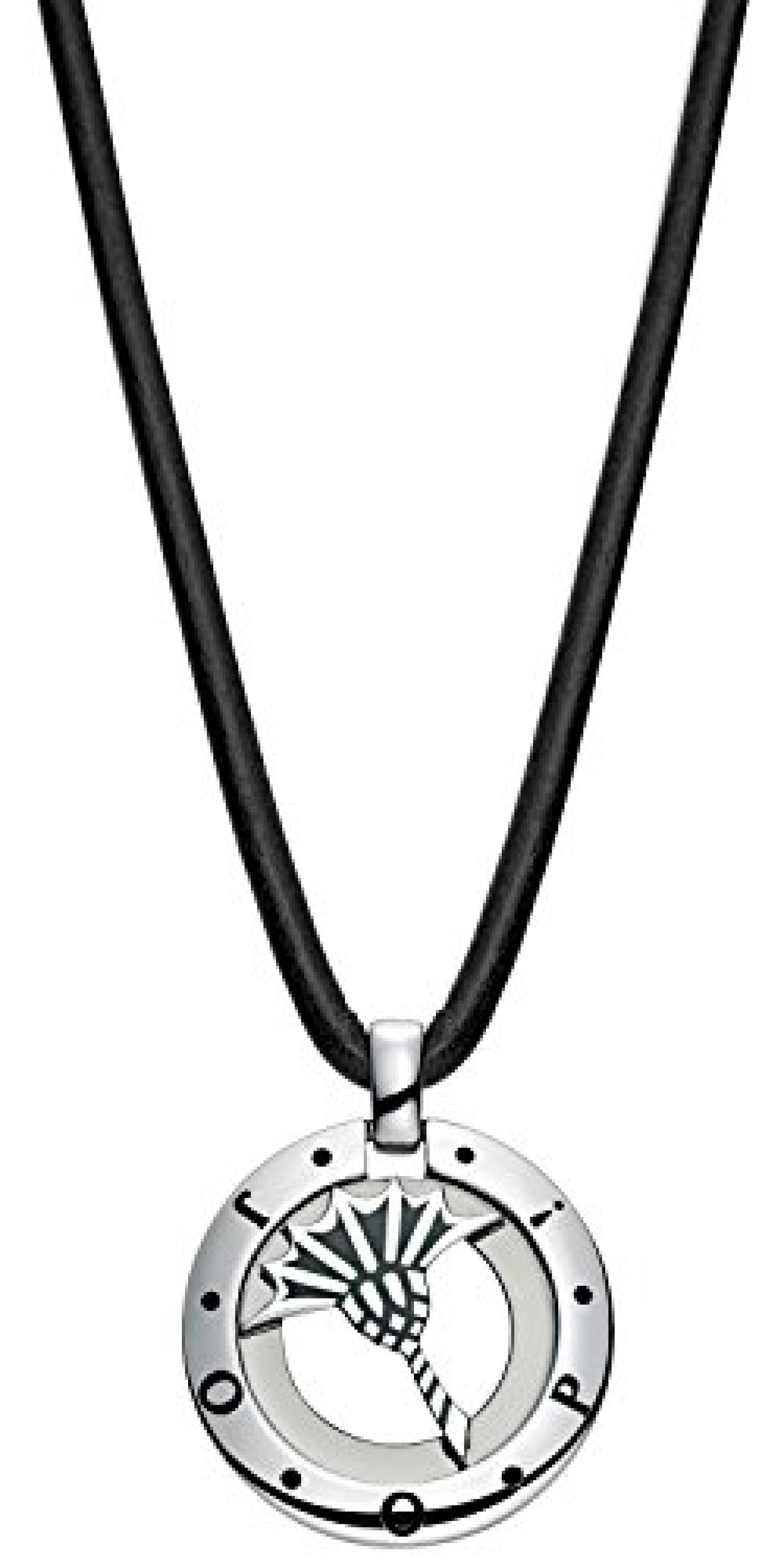 Joop! Damen-Halskette mit AnhÃ¤nger aus schwarzem Leder 925 Sterling Silber JPNL90306A500 