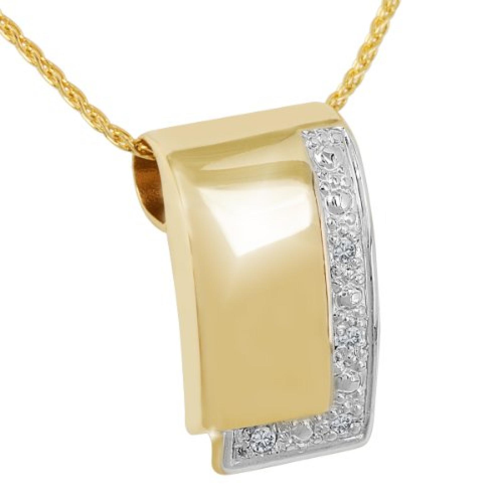 Bella Donna Damen-Halskette 585 Gelbgold teilrhodiniert 4 Diamanten 0,02ct. Weiss Pique1 43 cm 108816 