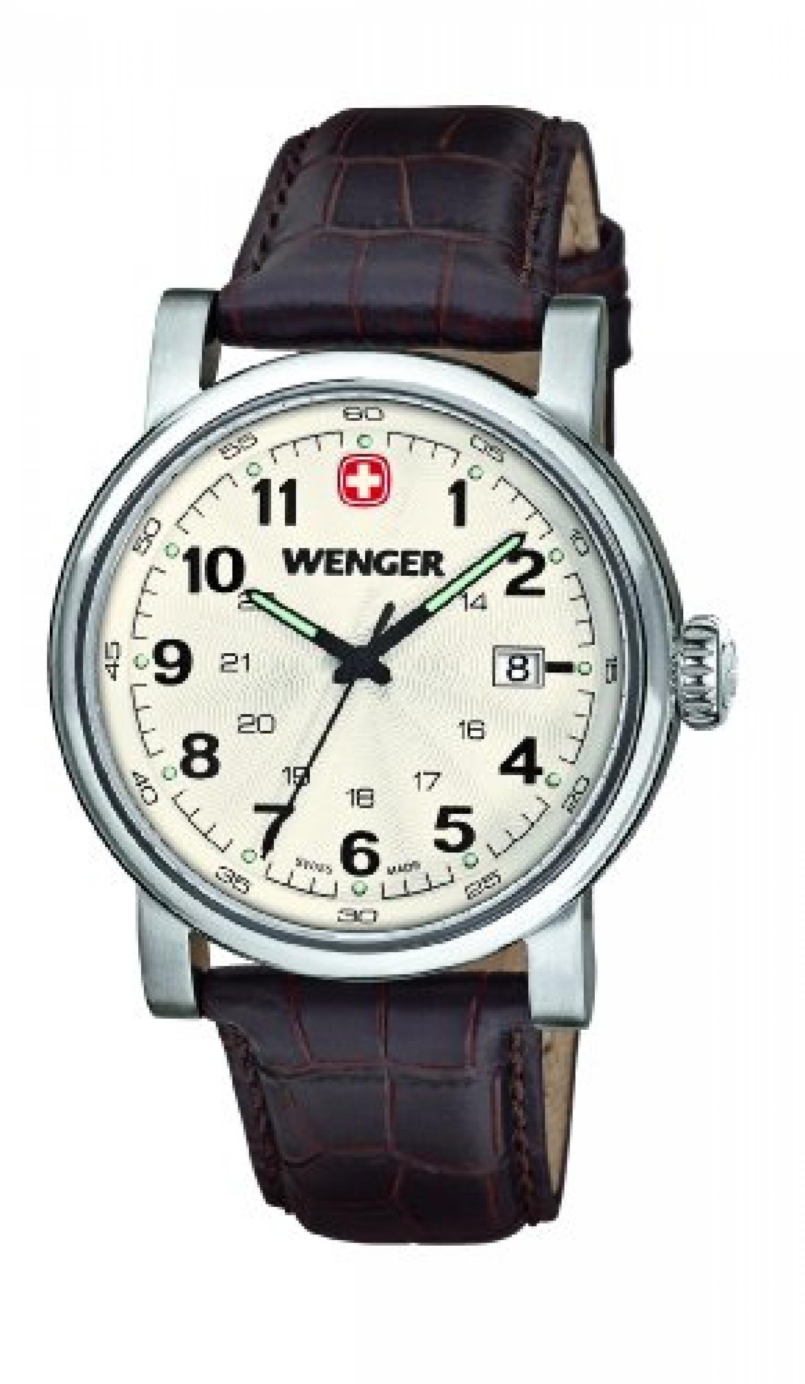 Wenger Herren-Armbanduhr XL Urban Classic Analog Quarz Leder 01.1041.101 Wenger Herren-Armbanduhr XL Urban Classic Analog Quarz Leder 01.1041.101