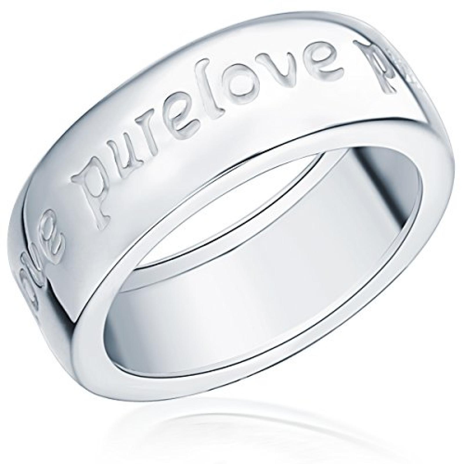 Rafaela Donata Damen-Ring Classic Collection 925 Sterling Silber Gravur Pure Love Gr. 54 60400053 