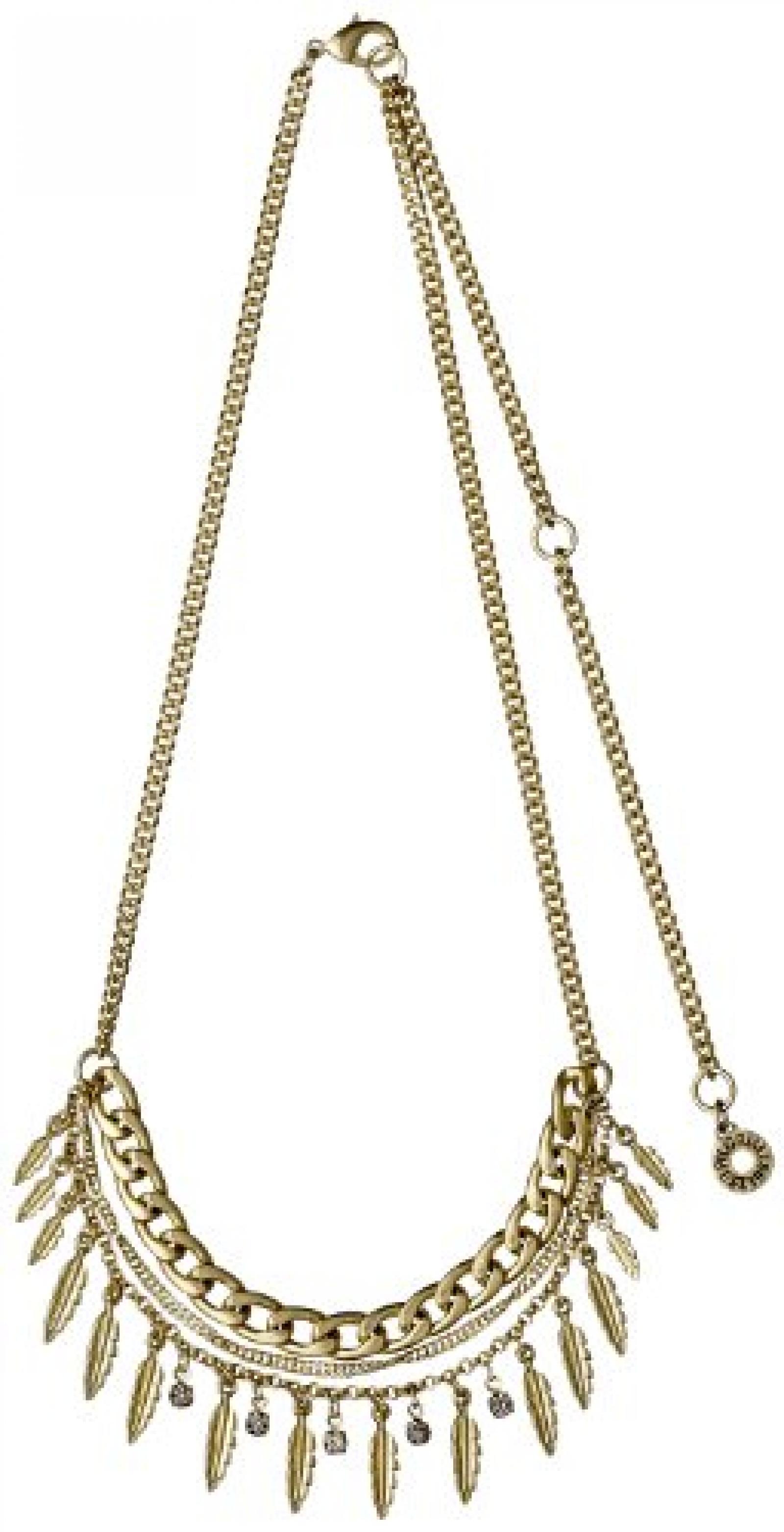 Pilgrim Jewelry Damen-Halskette Messing Pilgrim Damen-Halskette mit Anh&auml;nger aus der Serie Tantalizing vergoldet,grau 38.0 cm 221332111 