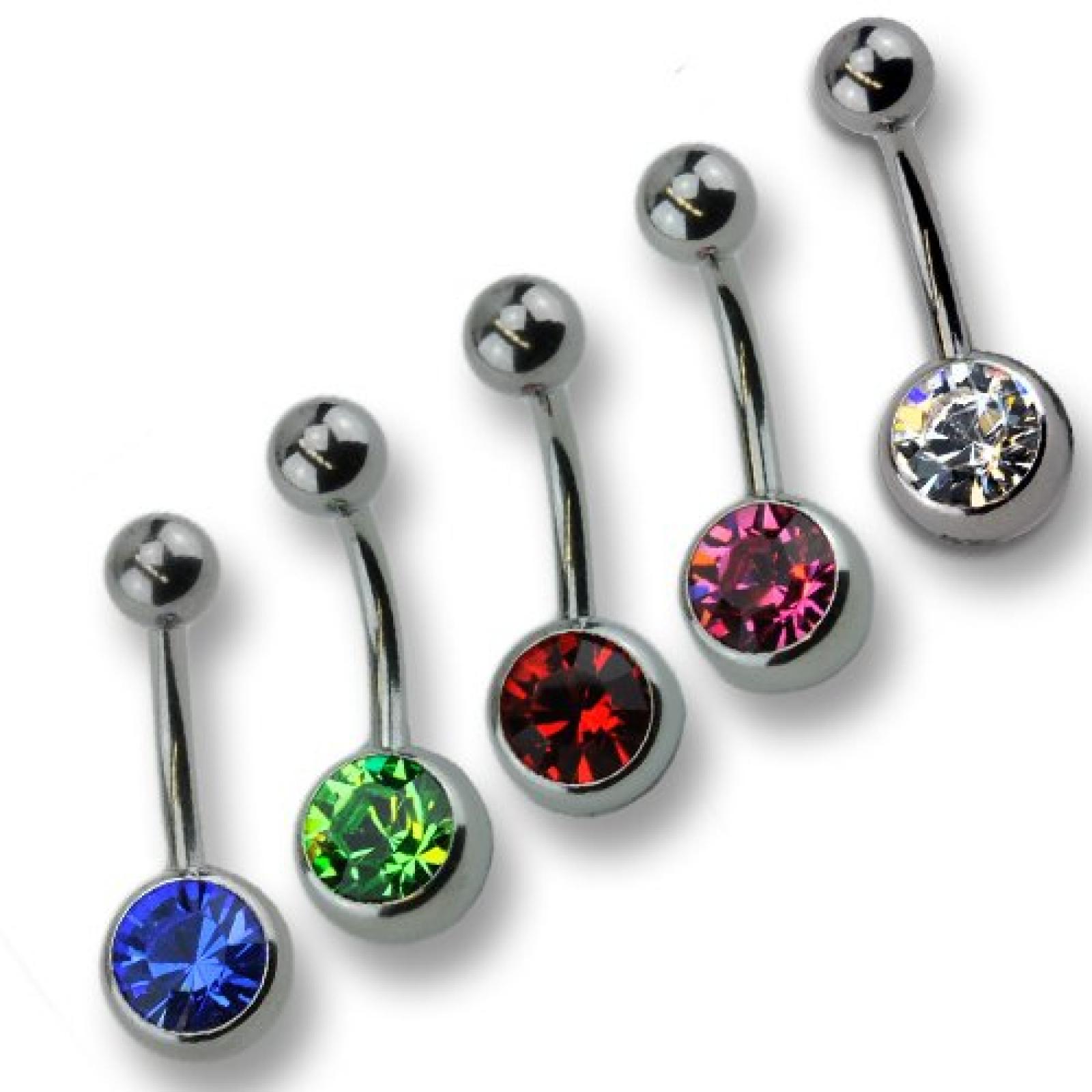Zeeme Unisex-Piercing 10mm Mit Verschiedenen Kristallen 159000770 