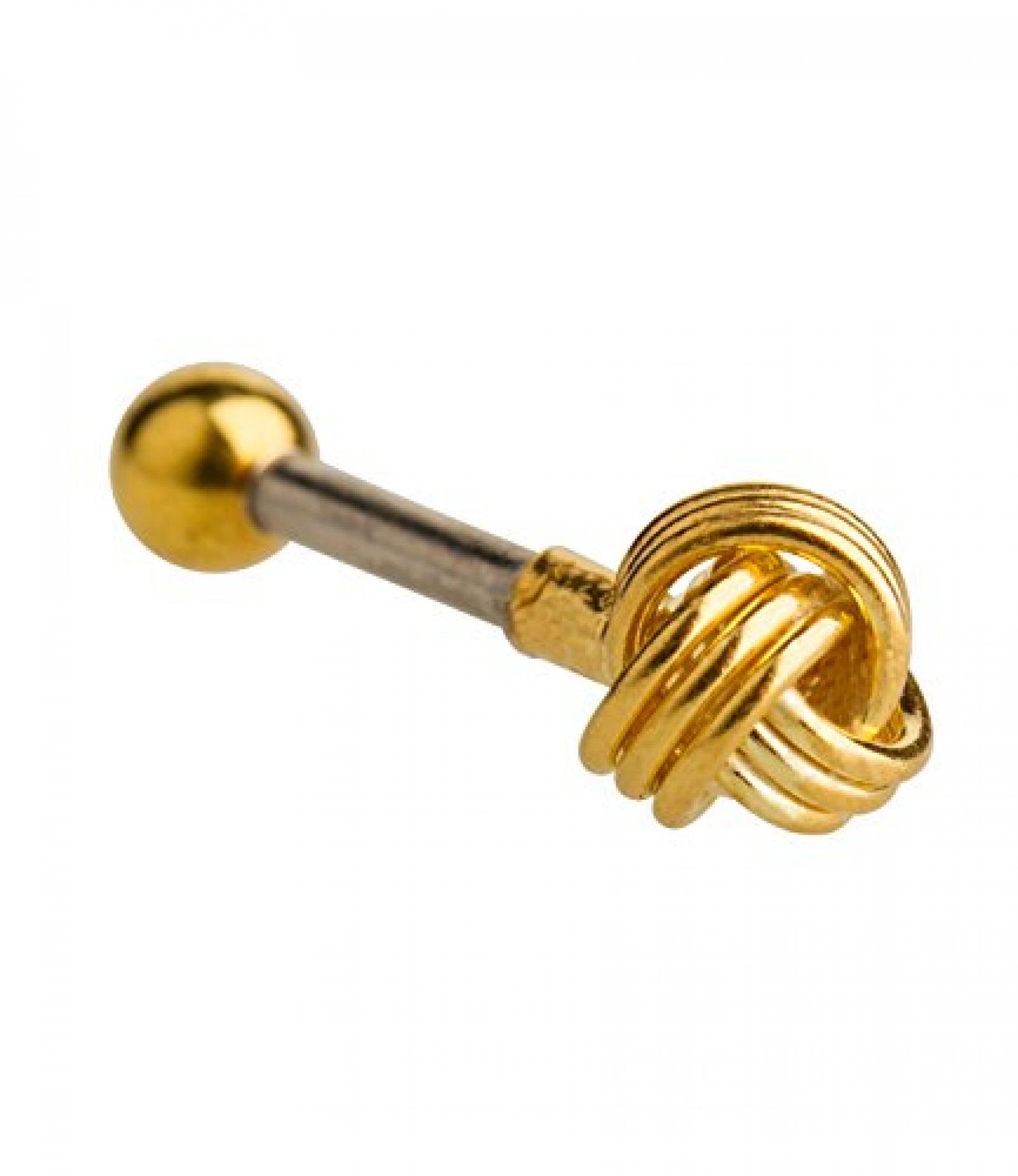 SIX Helix Piercing aus gold beschichtetem 925er Silber mit Knoten(293-520) 