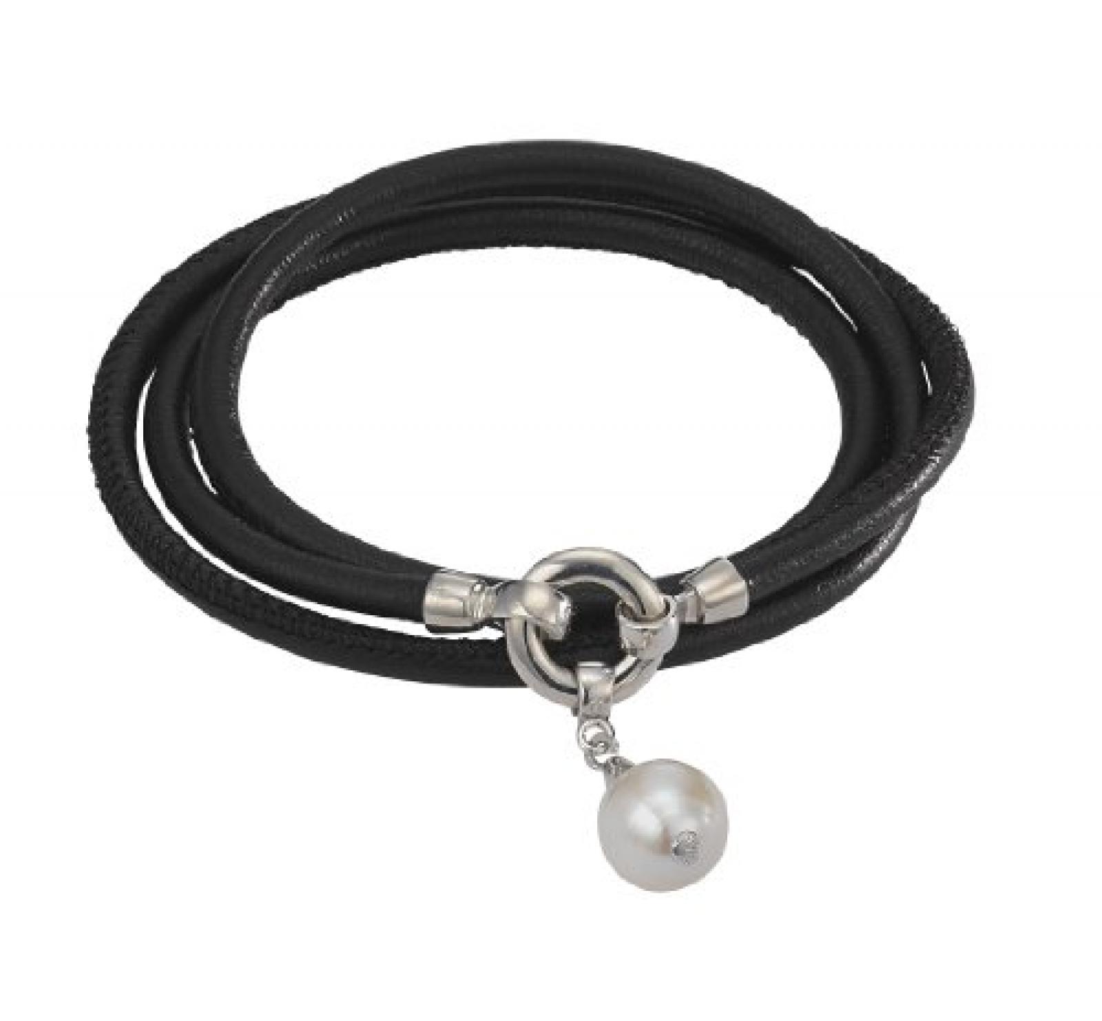 Adriana Damen-Set: Halskette + Armband S&uuml;&szlig;wasser Zuchtperlen 925 Sterling Silber L1-schwarz 