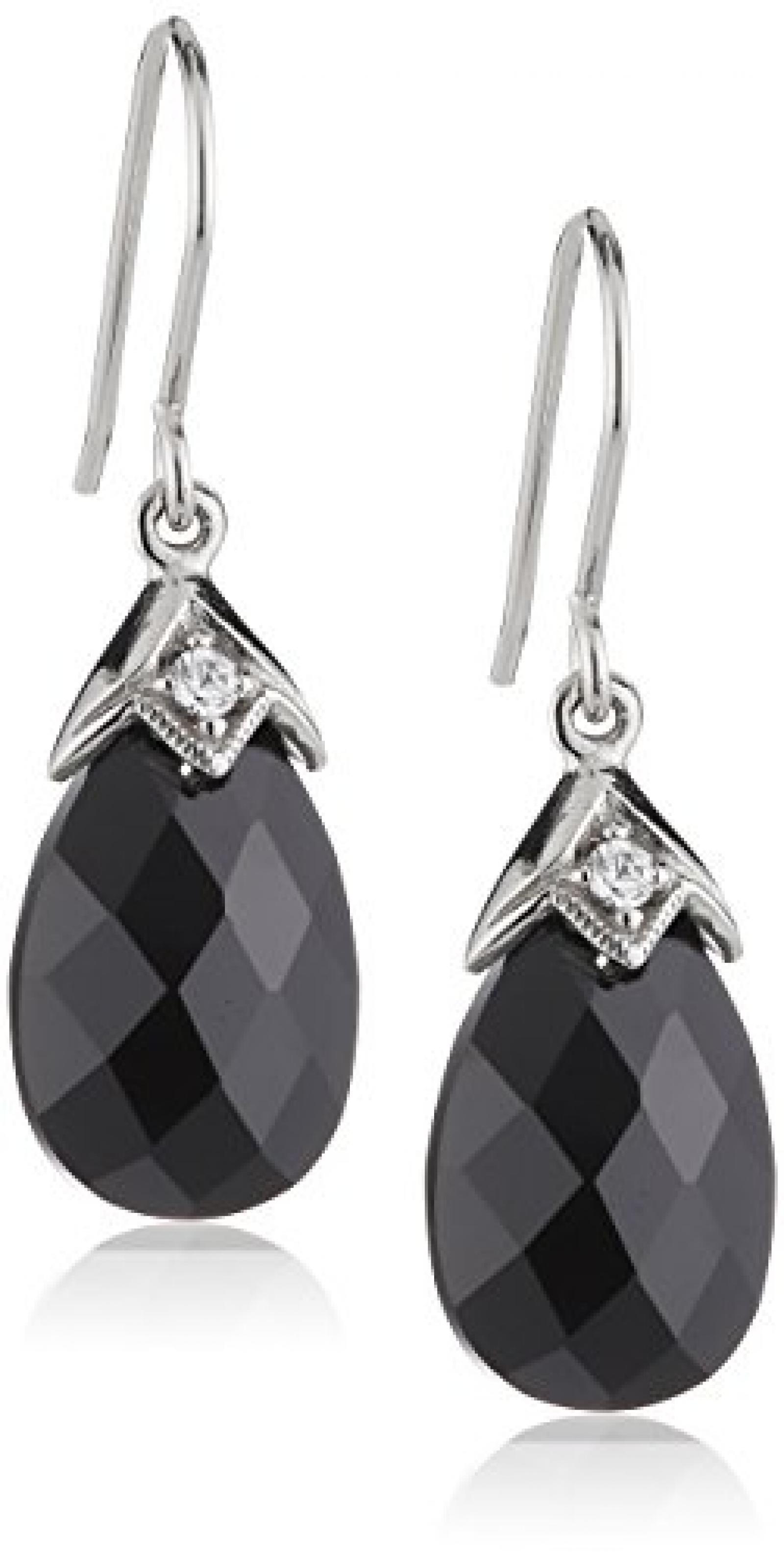 Celesta - Damenohrhaken aus 925er Sterling Silber wei&szlig;en und schwarzen Zirkonias 273230051L-1 