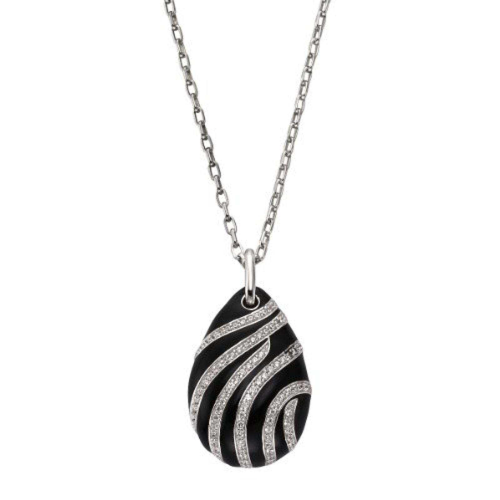 Celesta Damen Halskette 925 Sterling Silber rhodiniert Acryl Zirkonia Celesta Silver 45.0 cm wei&szlig; 500244582-45 