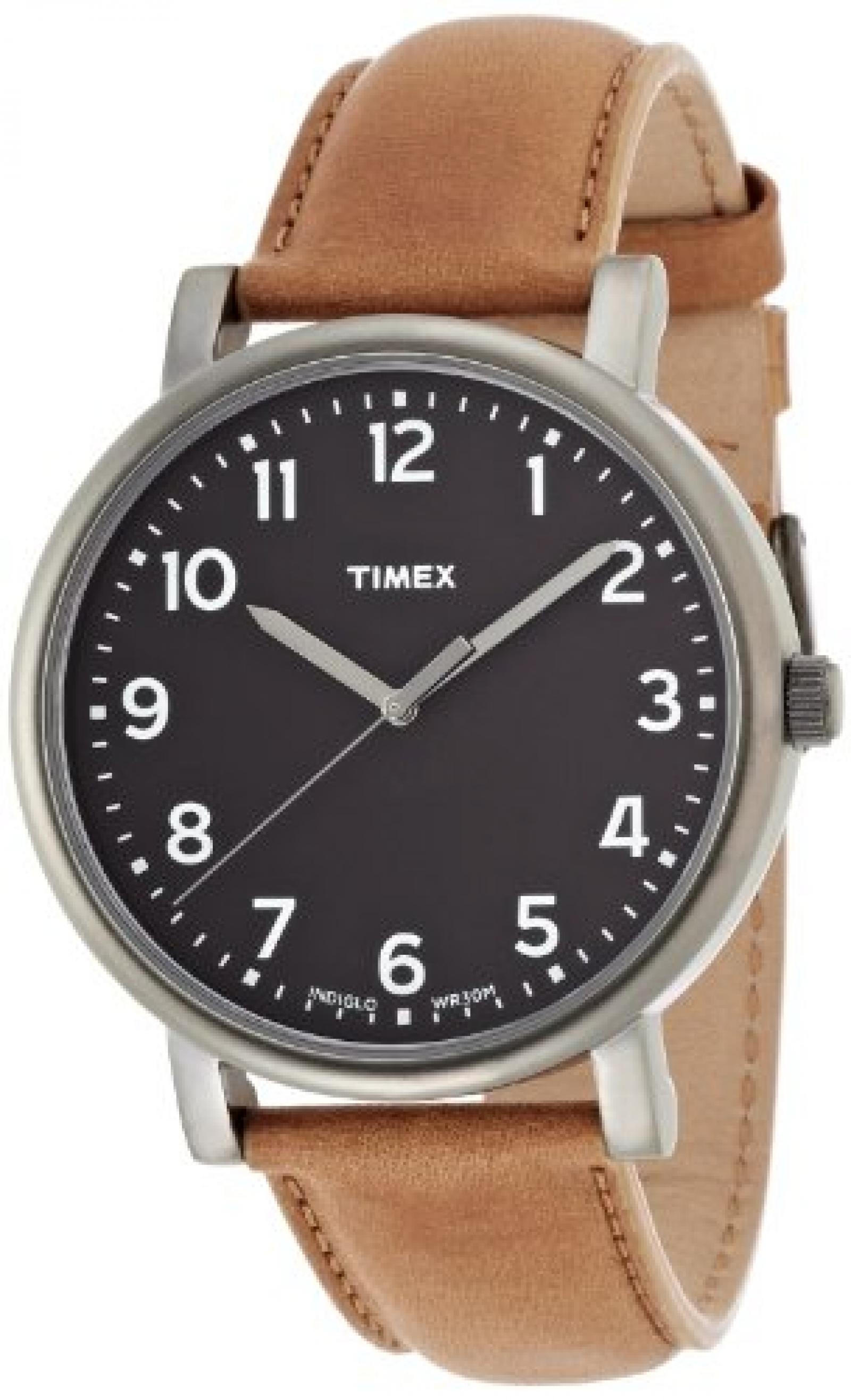 Timex Unisex-Armbanduhr   Originals Classic Round Analog Quarz Leder T2P222 