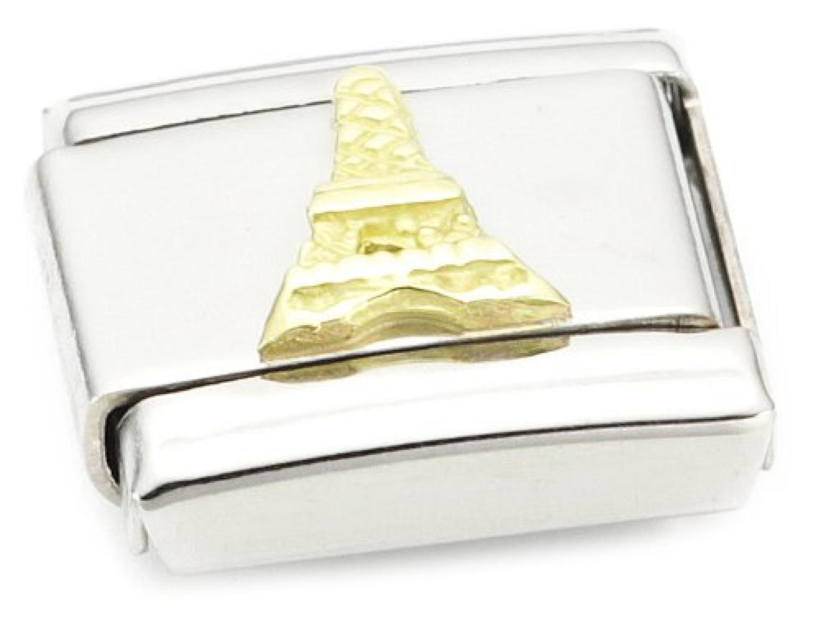 Nomination Composable Classic RELIEF MONUMENT Edelstahl und 18K-Gold (Eiffel-Turm) 030123 