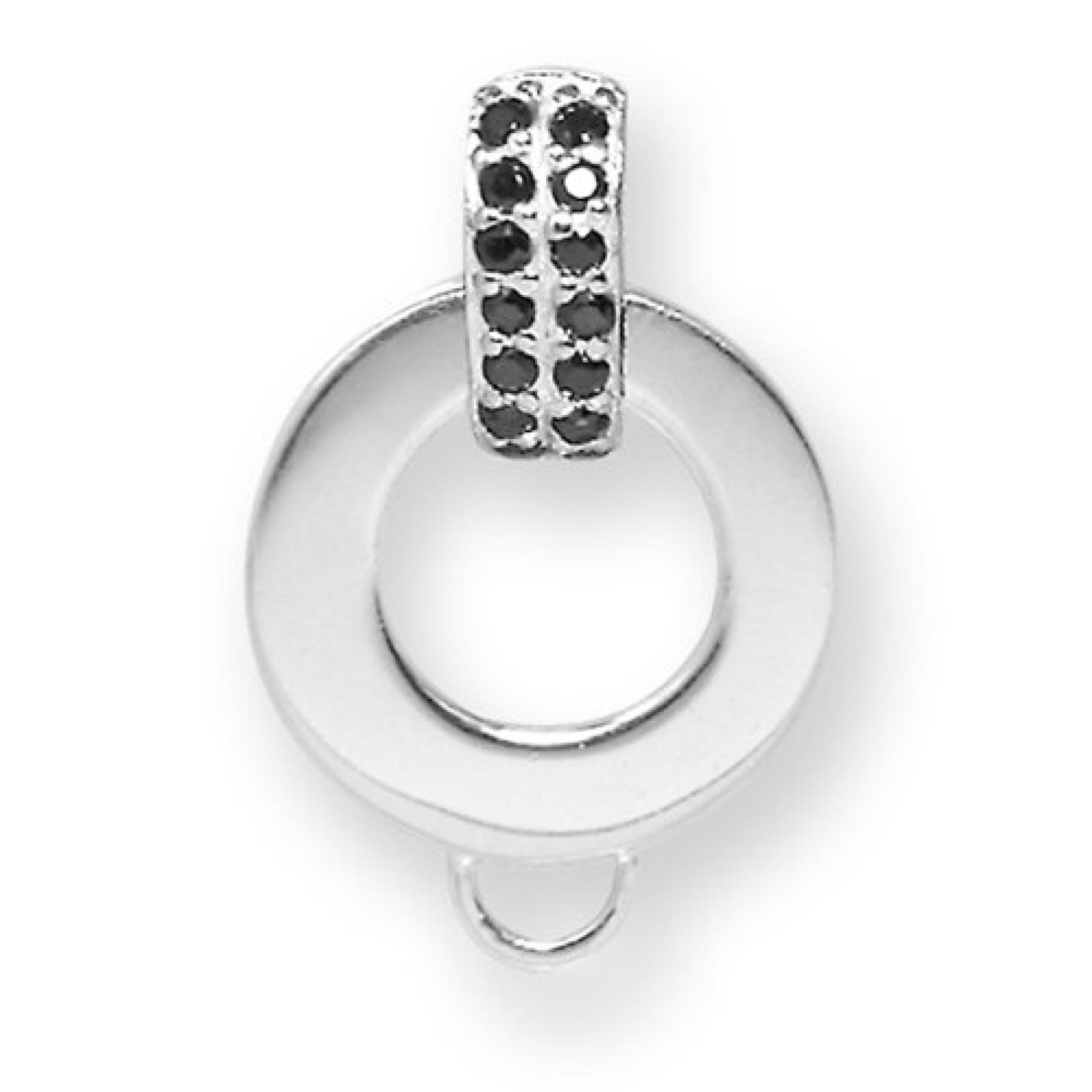 Rafaela Donata-Carrier Charm Sterling Silber Zirkonia schwarz 