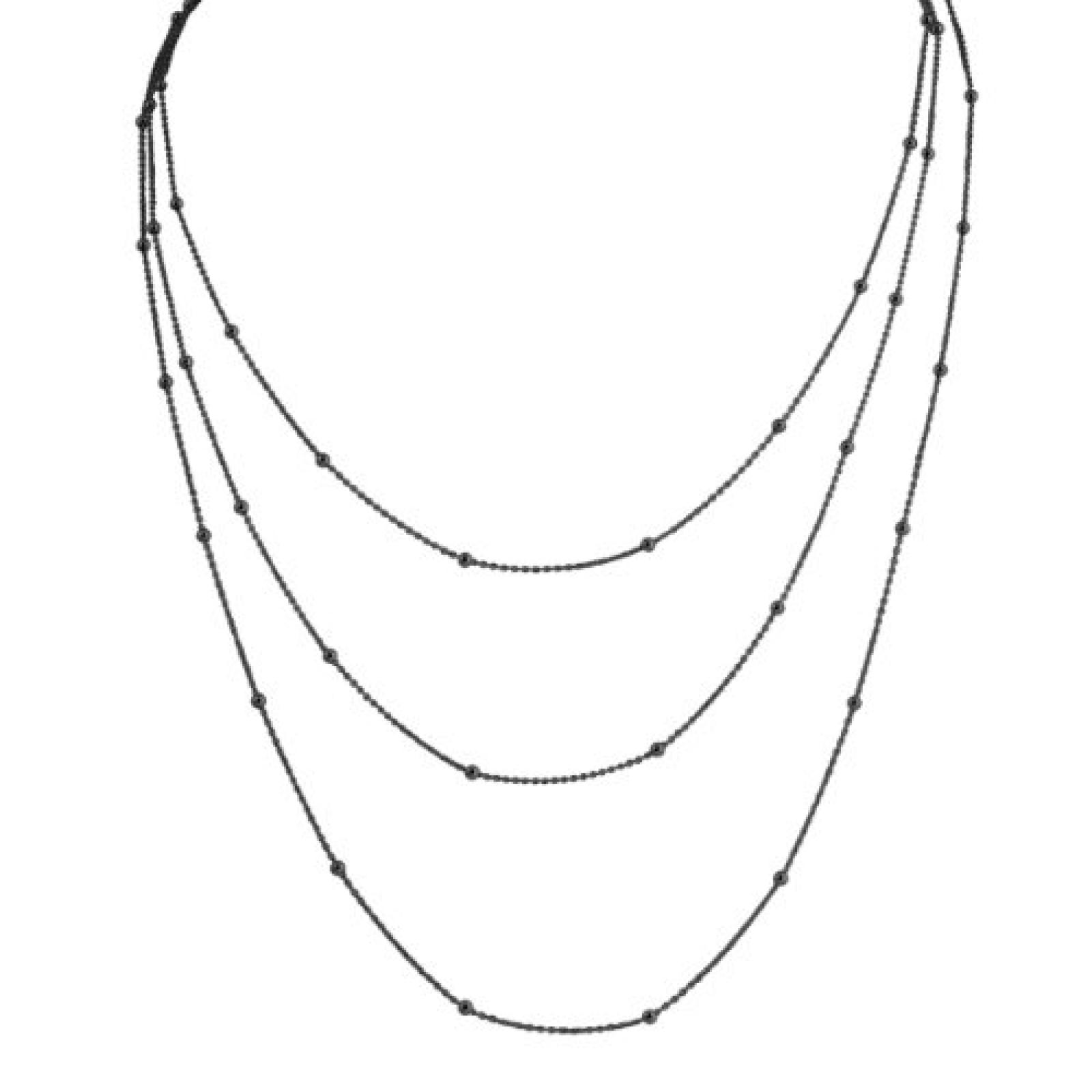 Bella Donna Damen-Halskette 925 Sterling Silber Karabiner geschw&auml;rzt 87.0 cm bis 100.0 cm 75830009S 