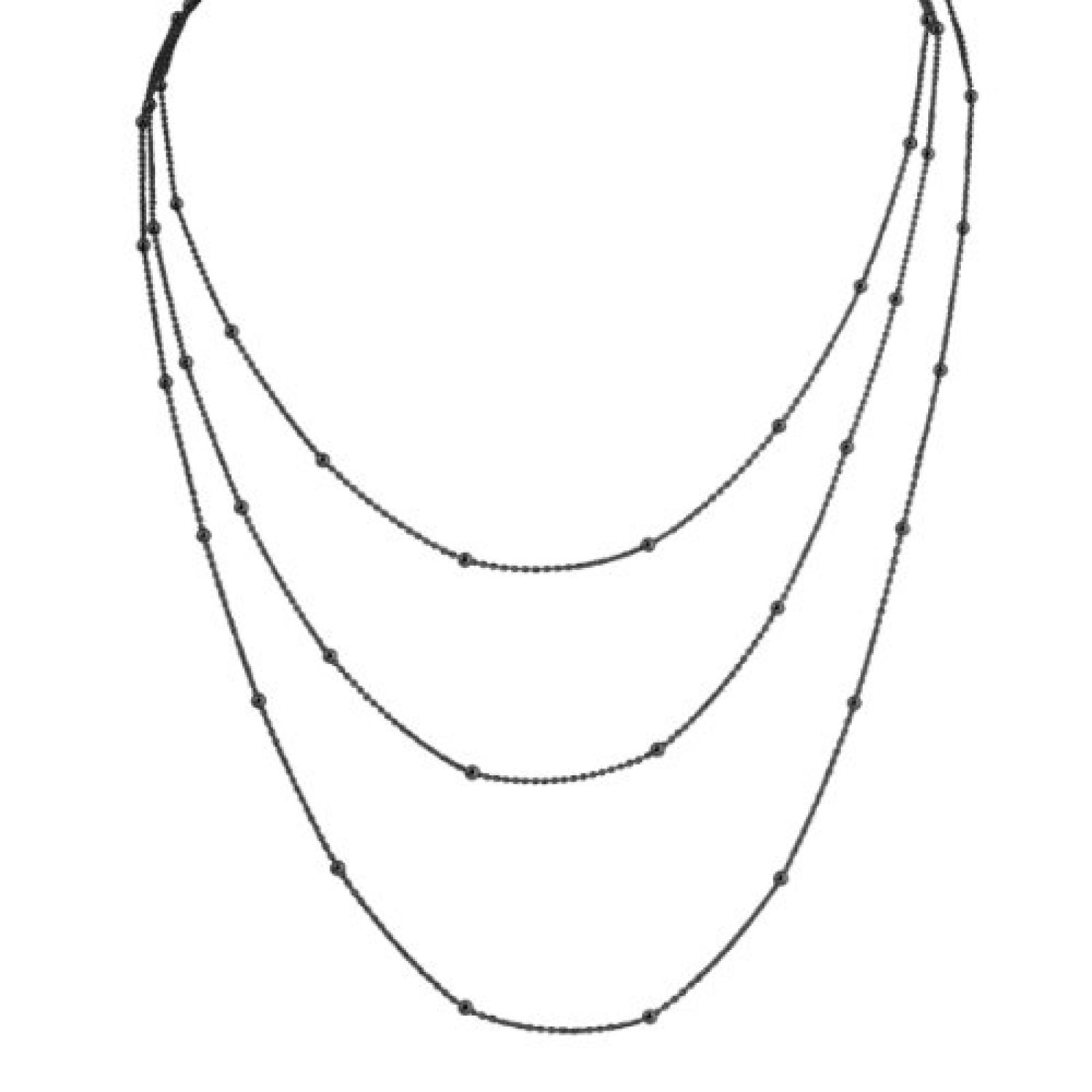 Bella Donna Damen-Halskette 925 Sterling Silber Karabiner geschwärzt 87.0 cm bis 100.0 cm 75830009S 