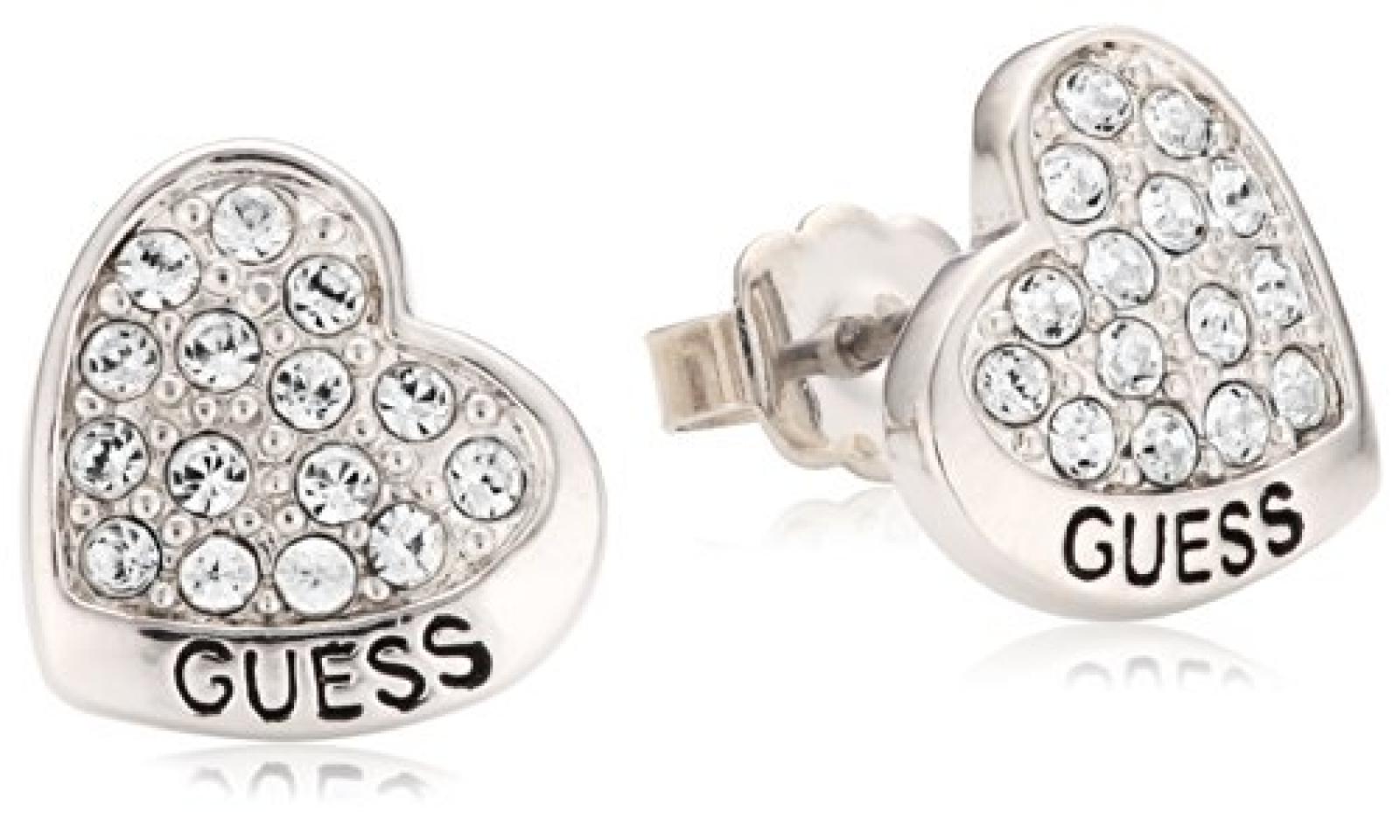Guess Damen-Ohrstecker Metall wei&szlig; UBE11410 