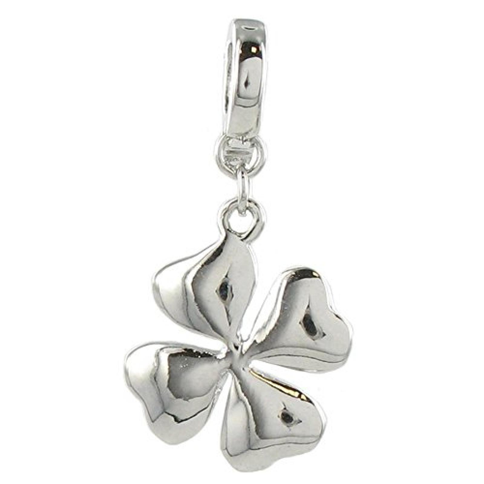 Quiges, Eligo Charms Silver Plated lucky charm für Viventy/Fossil 5mm Leather Armbands 