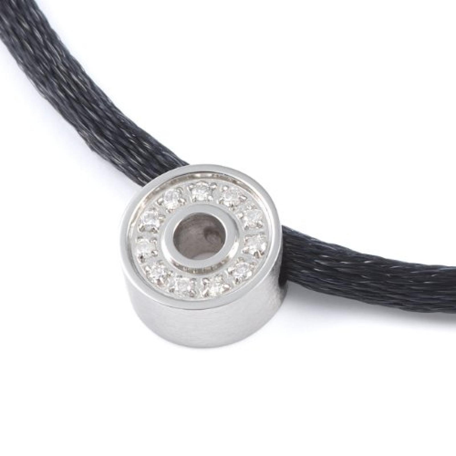 Monomania Damen-Halskette Kreis Edelstahl 11 Diamanten 0,055 ct wei&szlig; 50405 