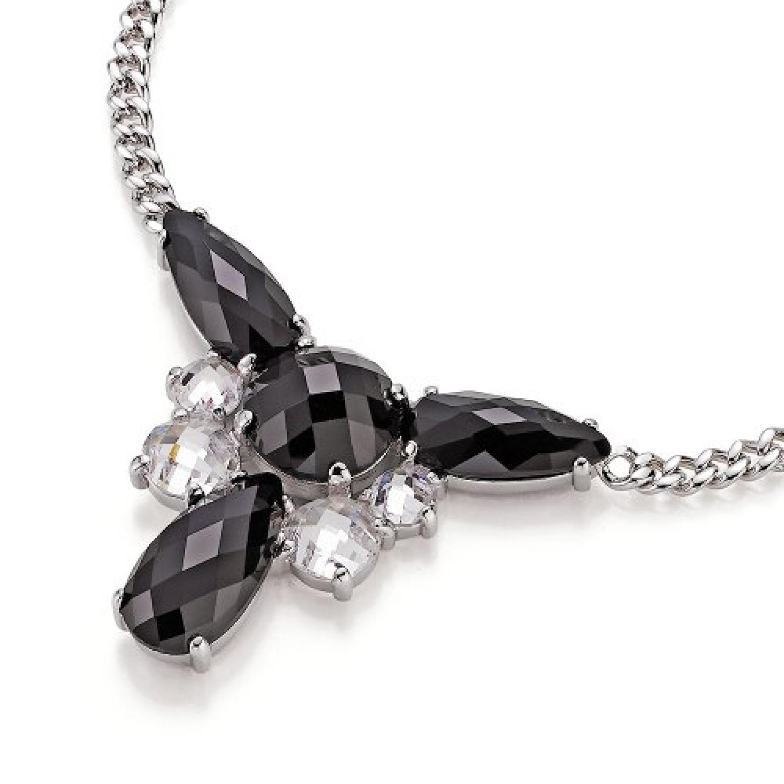 frida nyberg Damen Halskette Zirkonia schwarz-wei&szlig; 191008212470 
