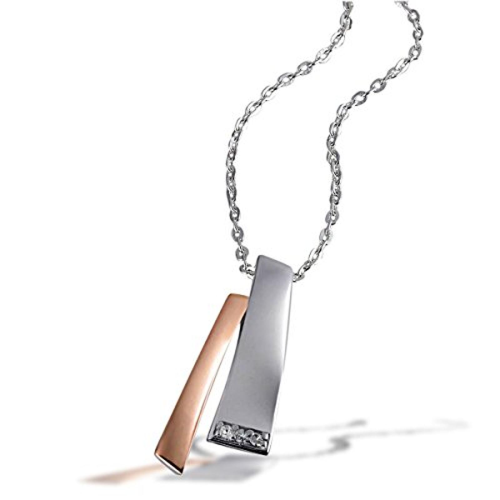 Goldmaid Damen-Halskette 925 Sterling Silber weiß Diamanten Bicolor 3 Diamanten 0,03 ct. 45 cm Sd C6118S 