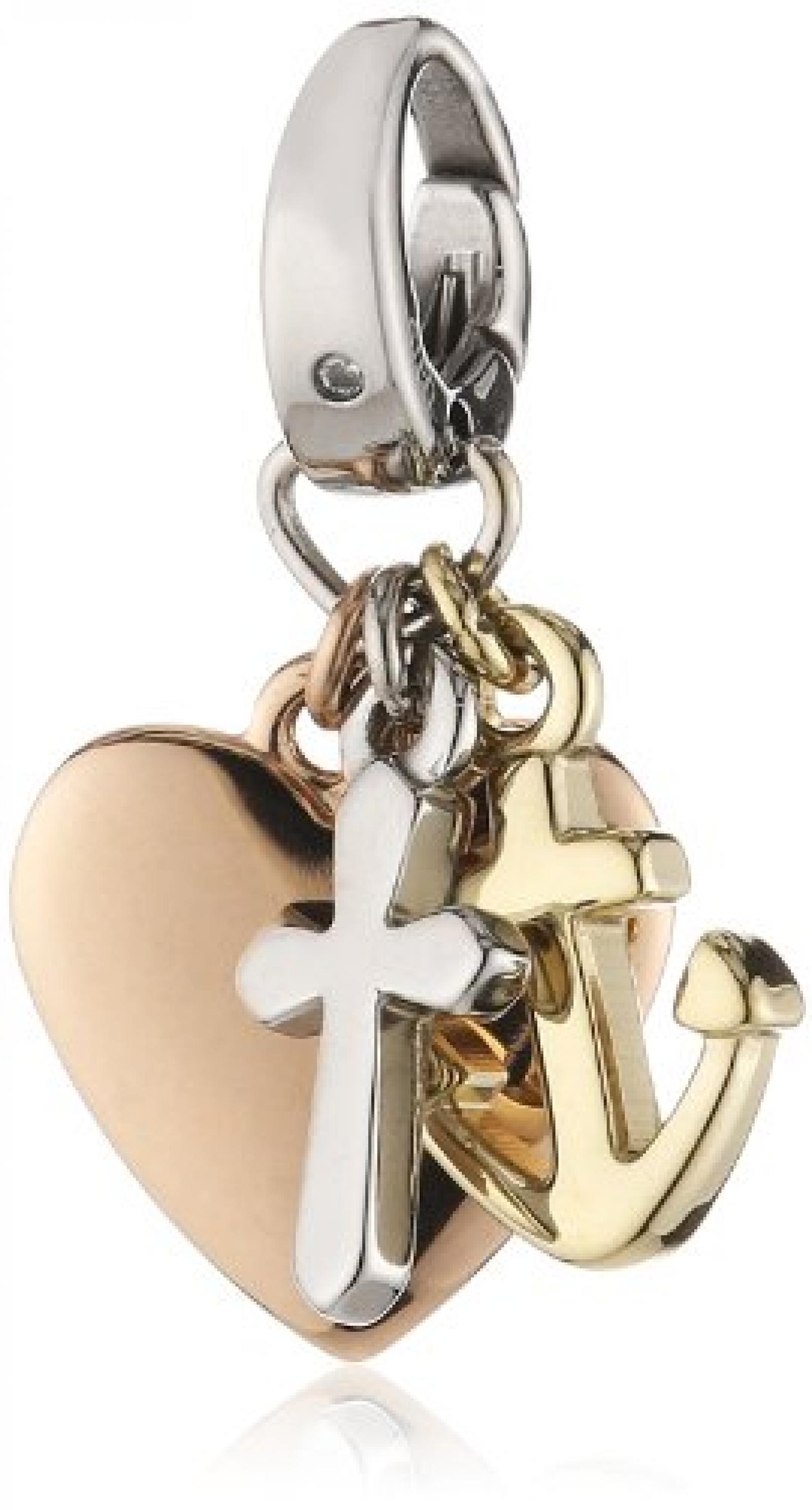 Fossil Damen-Charm Edelstahl silber, gold und ros&eacute;gold JF00759998 