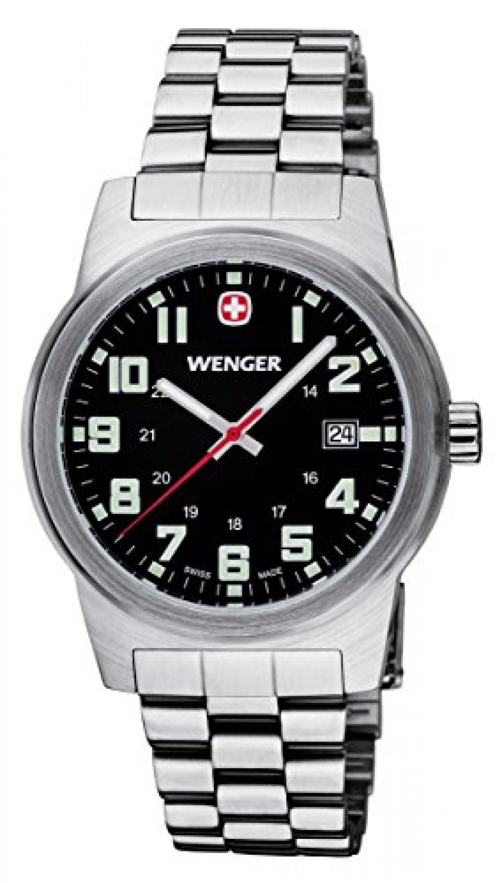Wenger Herren-Armbanduhr XL Field Classic Analog Quarz Edelstahl 72806W 