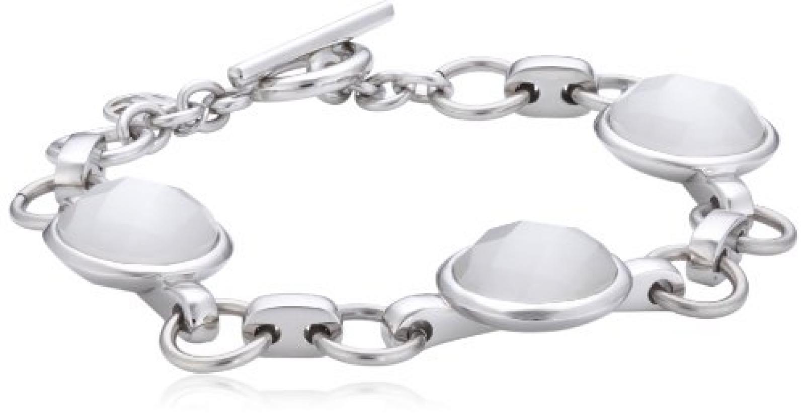 Mike Ellis New York Damen Armband Edelstahl Glas 19.0 cm S170 IPS WHITE Mike Ellis New York Damen Armband Edelstahl Glas 19.0 cm S170 IPS WHITE