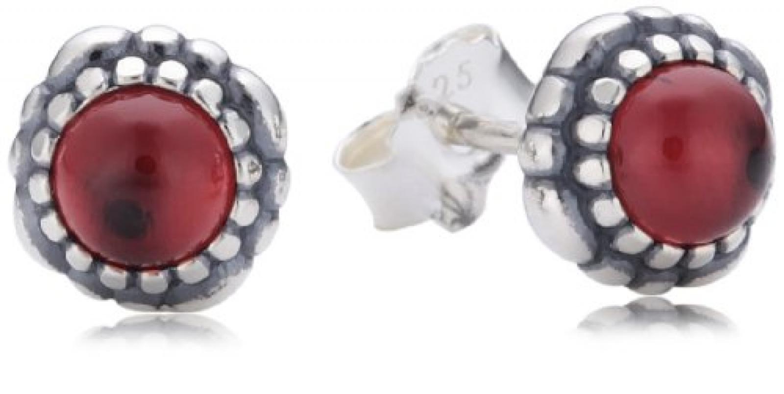 Pandora Damen-Ohrstecker 925 Sterling Silber Granat Stories rot 290543GA Pandora Damen-Ohrstecker 925 Sterling Silber Granat Stories rot 290543GA
