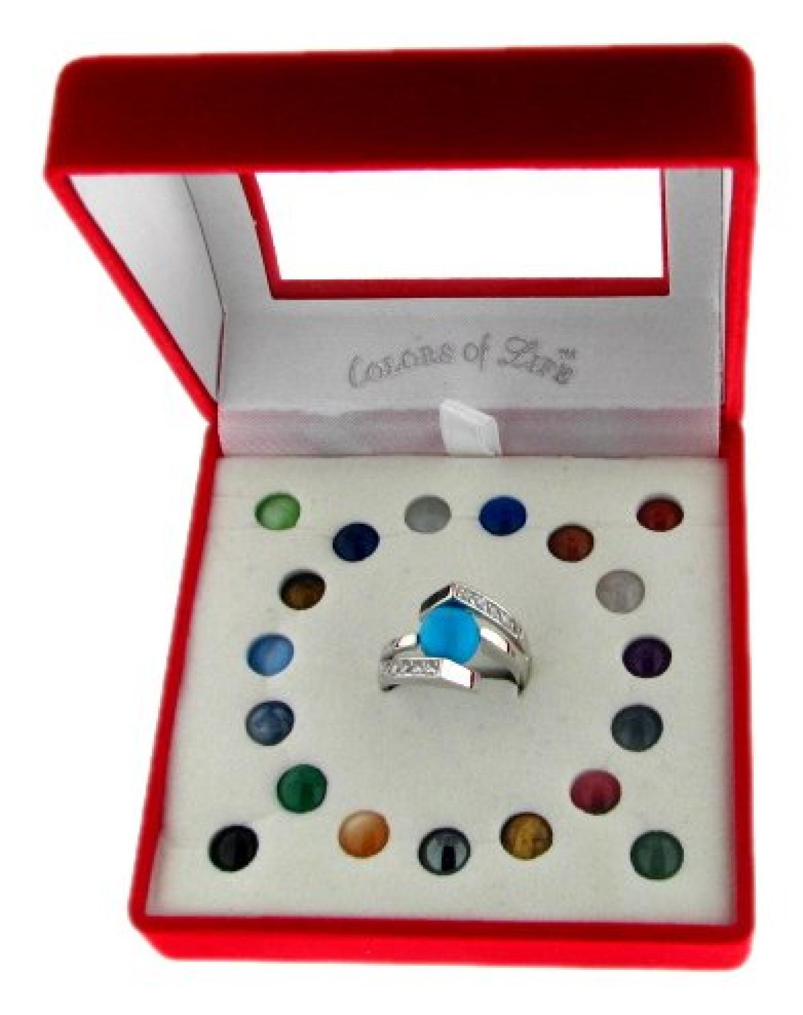 Kettenworld Damen-Ring 925 Sterling Silber mit 20 austauschbaren Kugeln 19458 