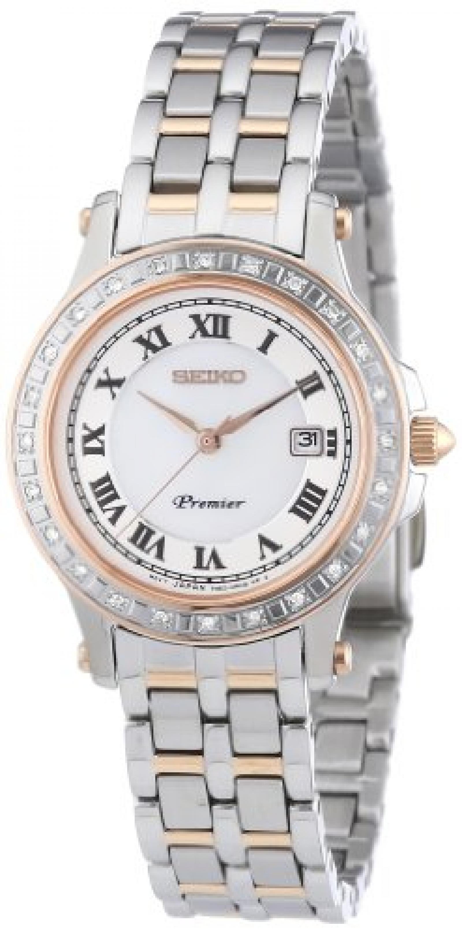 Seiko Damen-Armbanduhr XS Premier Analog Quarz Edelstahl beschichtet SXDE60P1 Seiko Damen-Armbanduhr XS Premier Analog Quarz Edelstahl beschichtet SXDE60P1