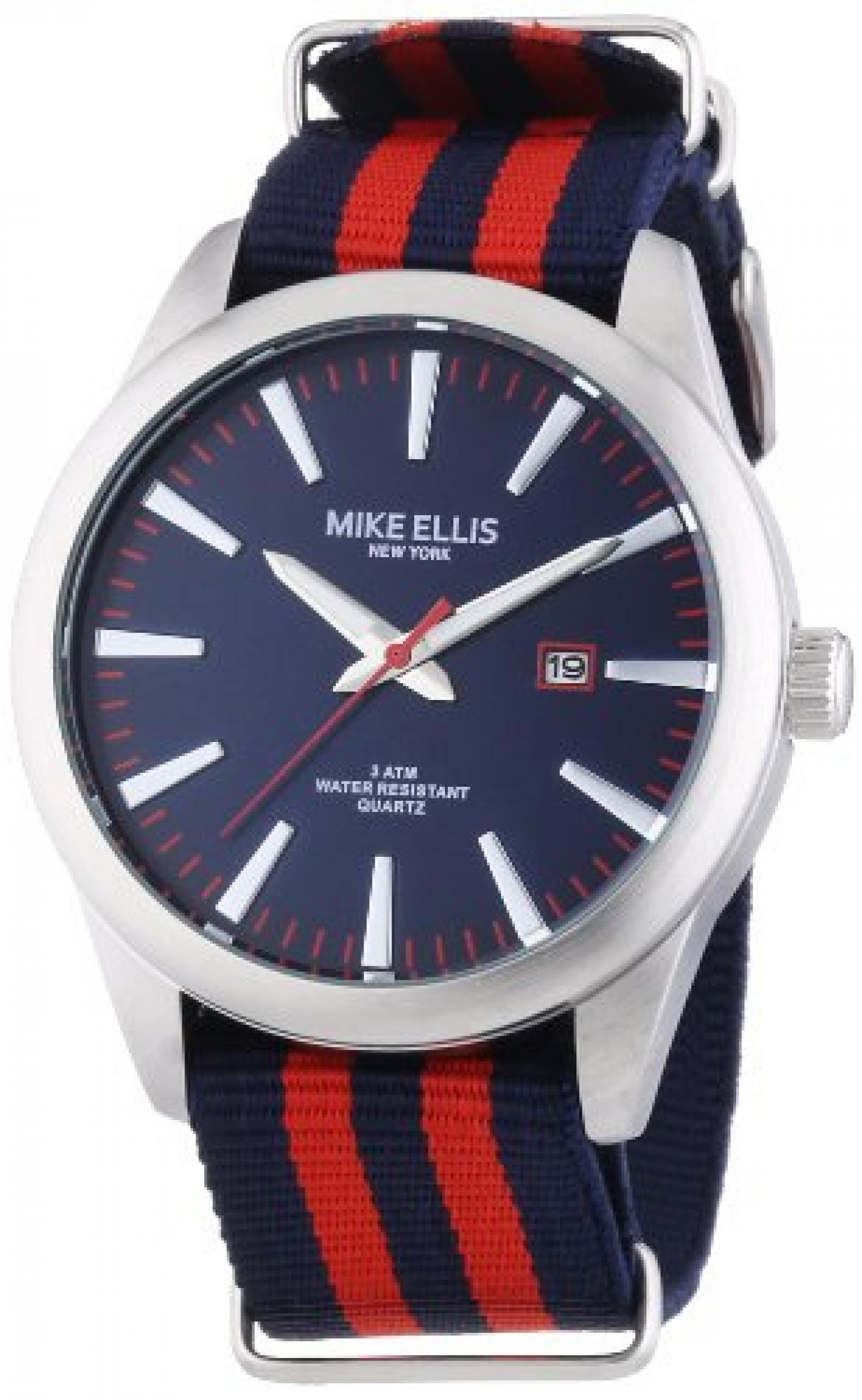 Mike Ellis New York Herren-Armbanduhr XL Analog Quarz Kunstleder 17993/3 Mike Ellis New York Herren-Armbanduhr XL Analog Quarz Kunstleder 17993/3
