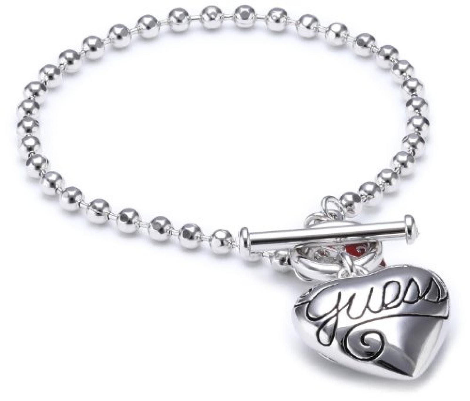 Guess Damen-Armband Metall mit Herzanhänger UBB80924 