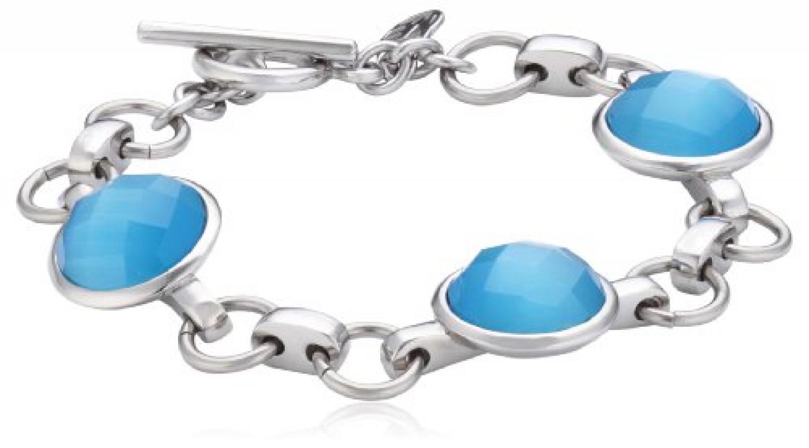 Mike Ellis New York Damen Armband Edelstahl Glas 19.0 cm S170 IPS BLUE Mike Ellis New York Damen Armband Edelstahl Glas 19.0 cm S170 IPS BLUE