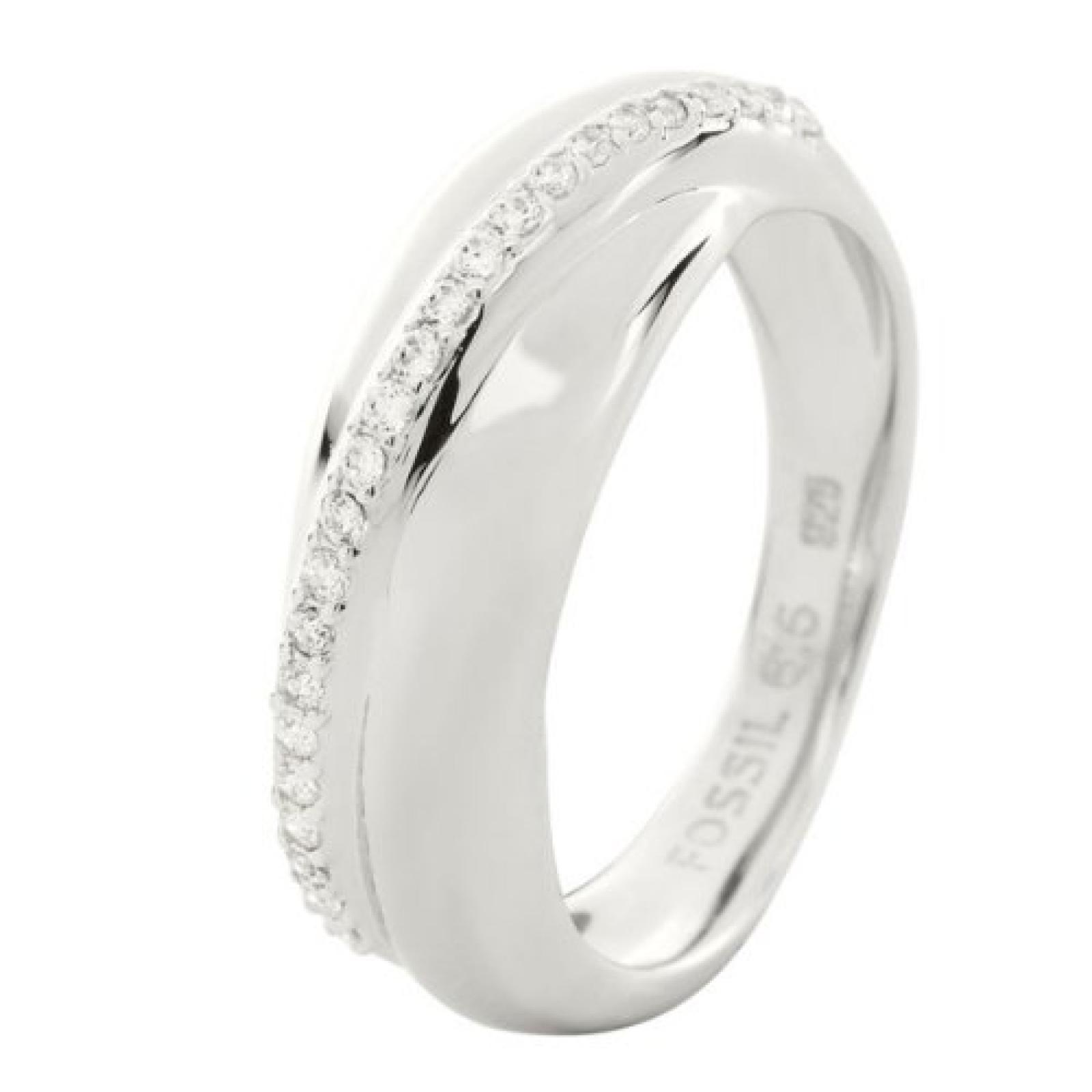 Fossil Damen-Ring 925 Sterling Silber Zirkonia wei&szlig; Gr.53 (16.9) JFS00014040-6.5 