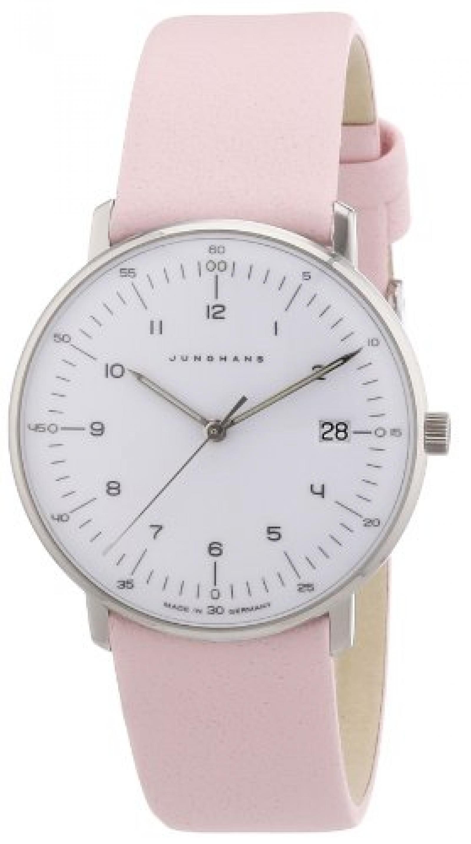 Junghans Damen-Armbanduhr XS Max Bill Analog Quarz Leder 047/4253.00 