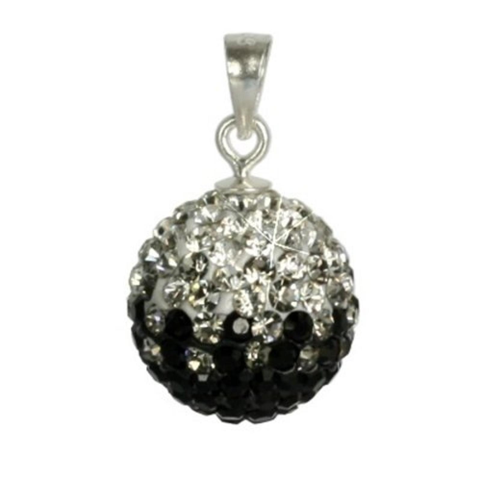 SilberDream Glitzer Anh&auml;nger Swarovski Kristalle schwarz ICE Silber Kettenanh&auml;nger mit Glitzerkristallen f&uuml;r Kette oder Halskette GSH001 
