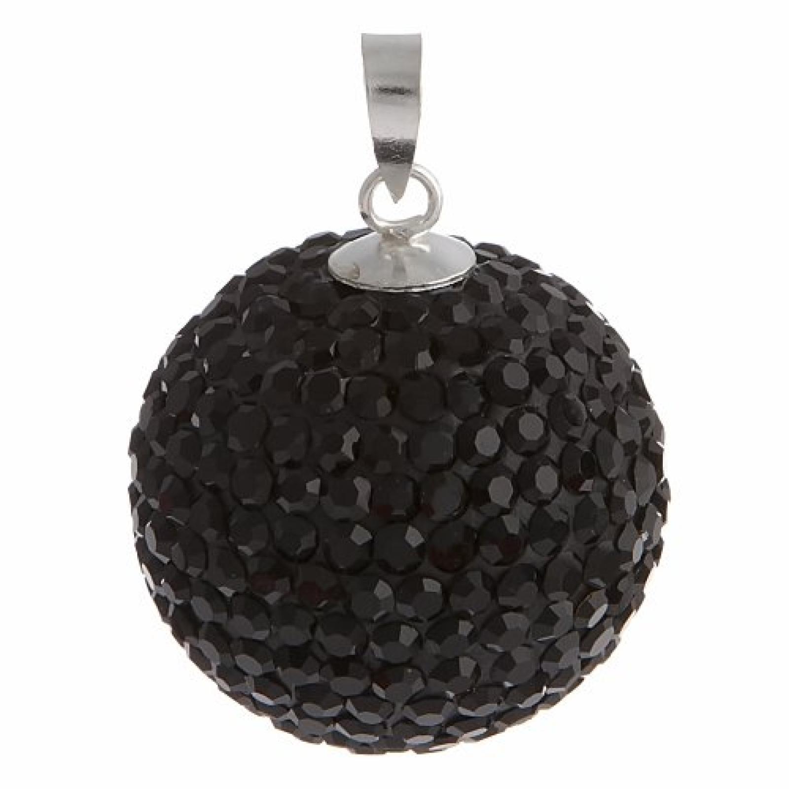 Bella Carina Damen Anh&auml;nger mit Kristall Elements, 22 mm schwarz, 925 Sterling Silber 