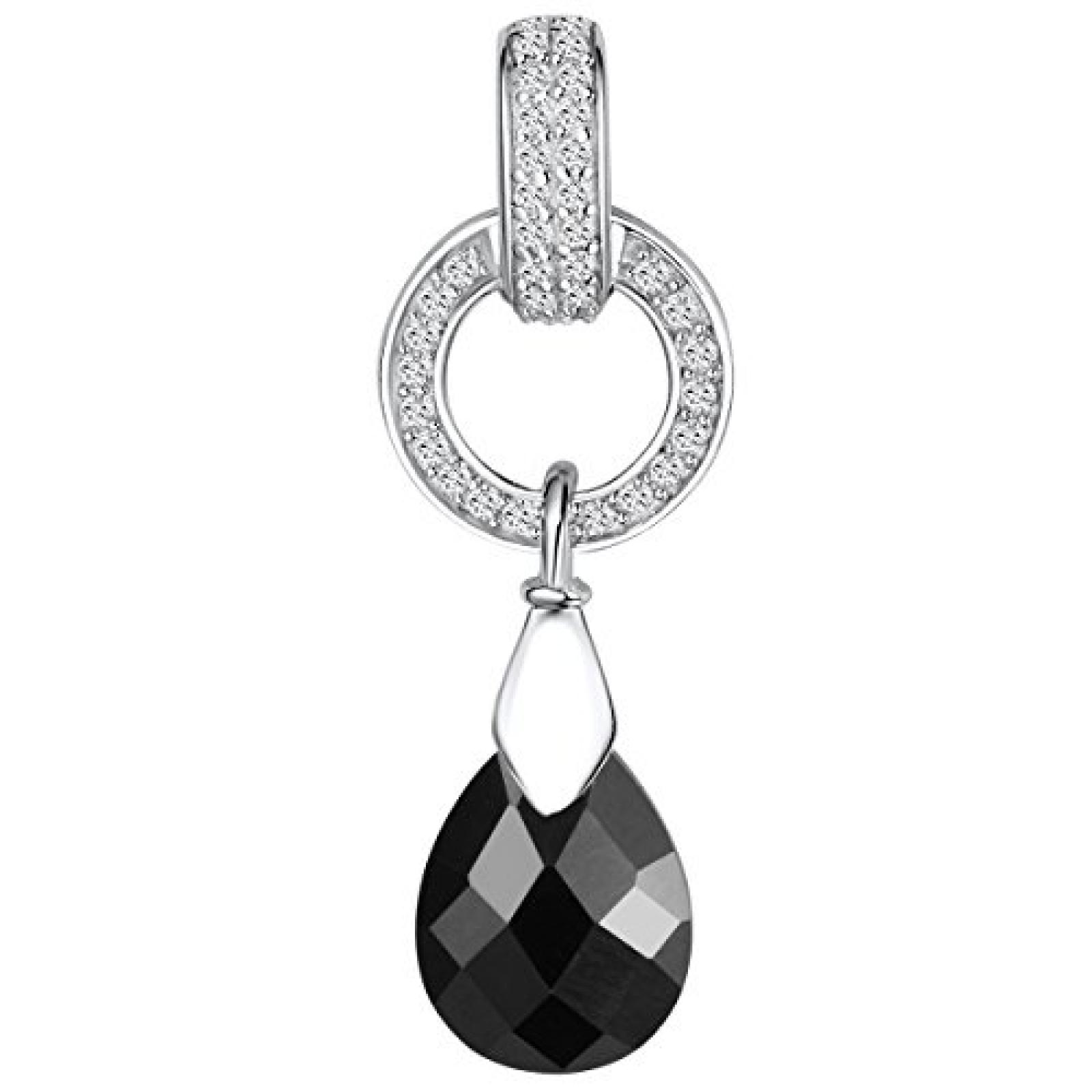 Rafaela Donata Damen-Anhänger Classic Collection 925 Sterling Silber Zirkonia schwarz / weiß Tropfen / Rund (ohne Kette)  60800039 