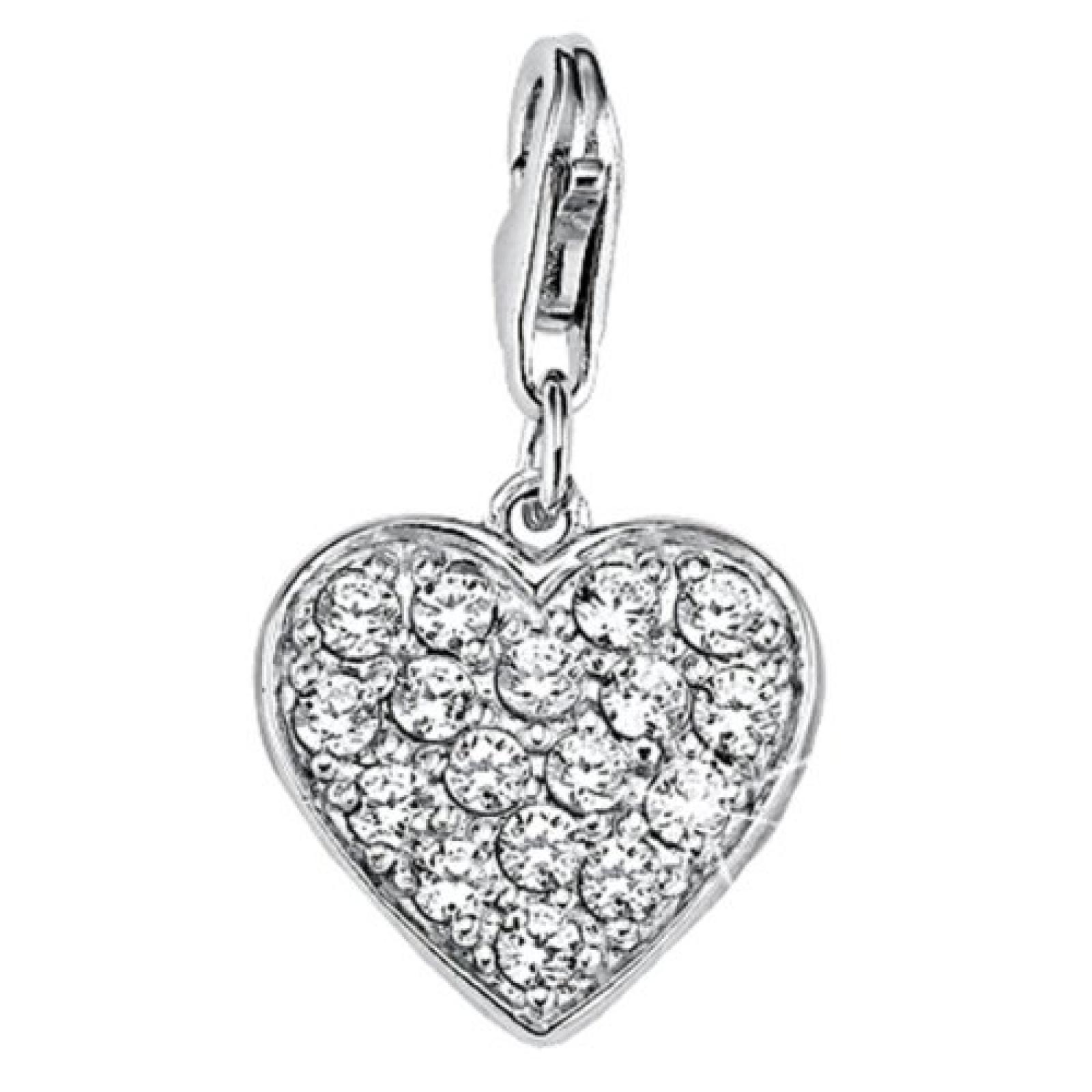 s.Oliver Damen-Charm 925 Sterling Silber Herz Zirkonia synth. Länge ca. 13 mm 385800 s.Oliver Damen-Charm 925 Sterling Silber Herz Zirkonia synth. Länge ca. 13 mm 385800