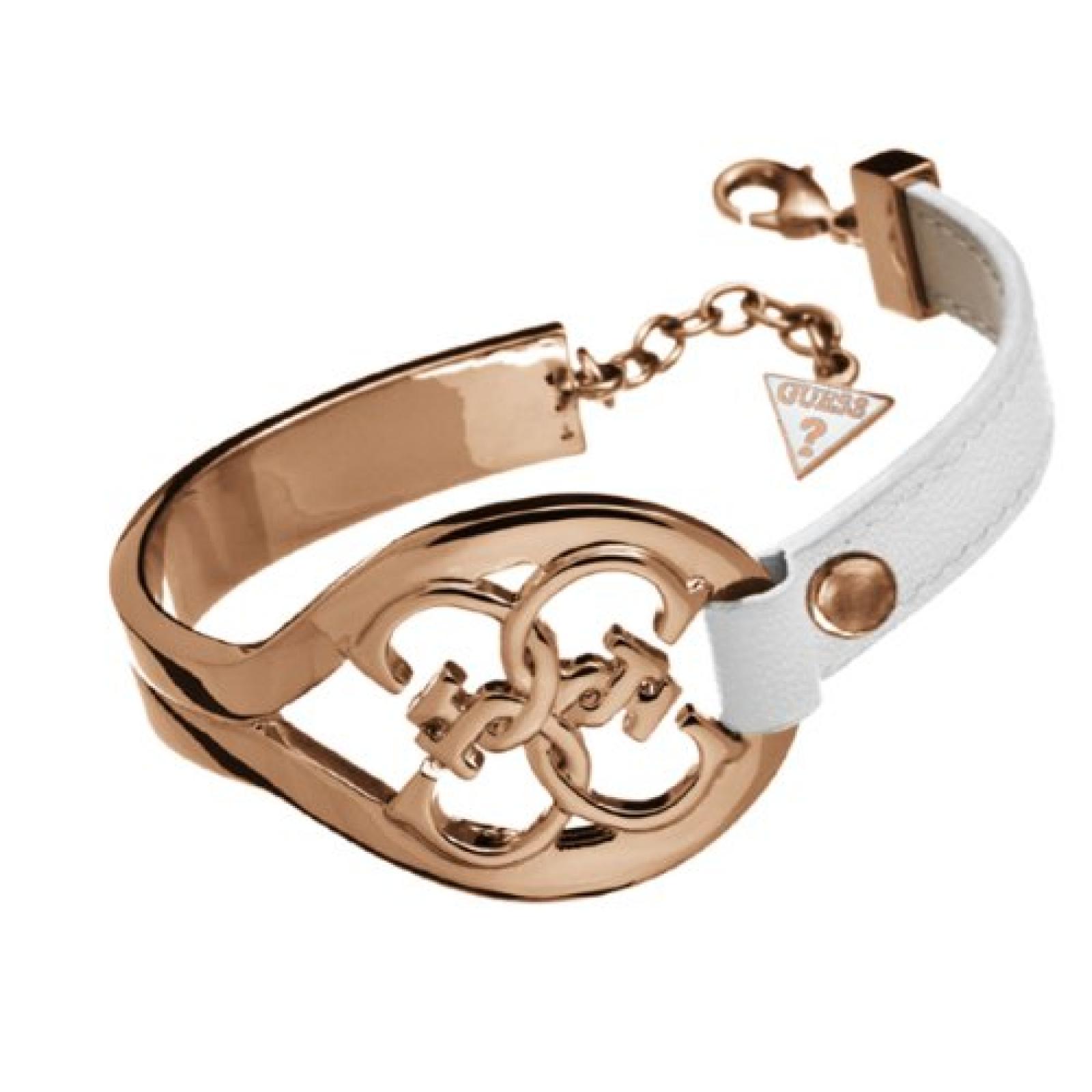 Guess Damen Armband Color Chic Leder Edelstahl ros&eacute; vergoldet 17 cm UBB21353 