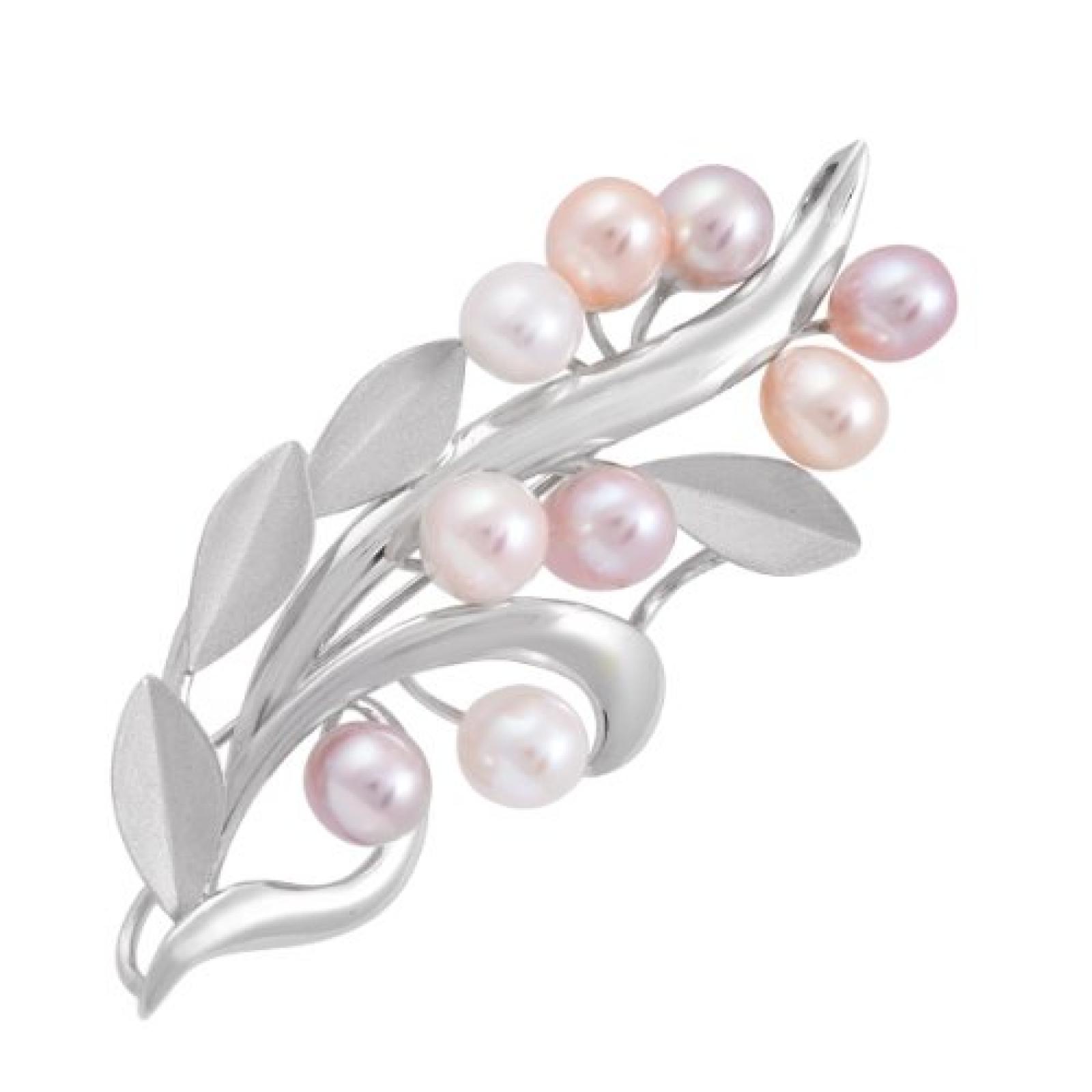 Bella Donna Damen-Brosche 925 9 S&uuml;&szlig;wasser-Zuchtperlen Multifarbig 102470 