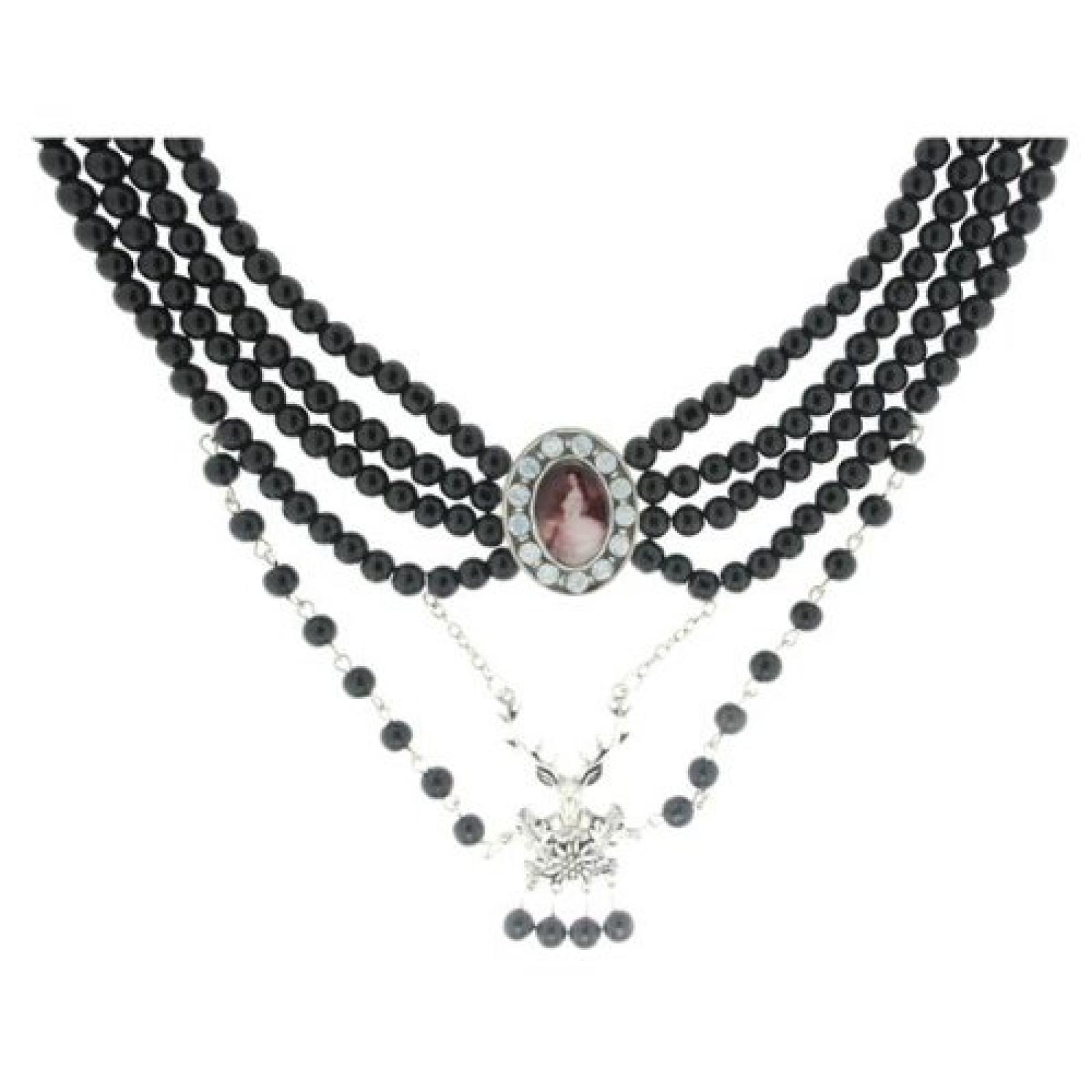 Sweet Deluxe Damen-Halskette Wiesn Perlentraum schwarz Messing 2594 