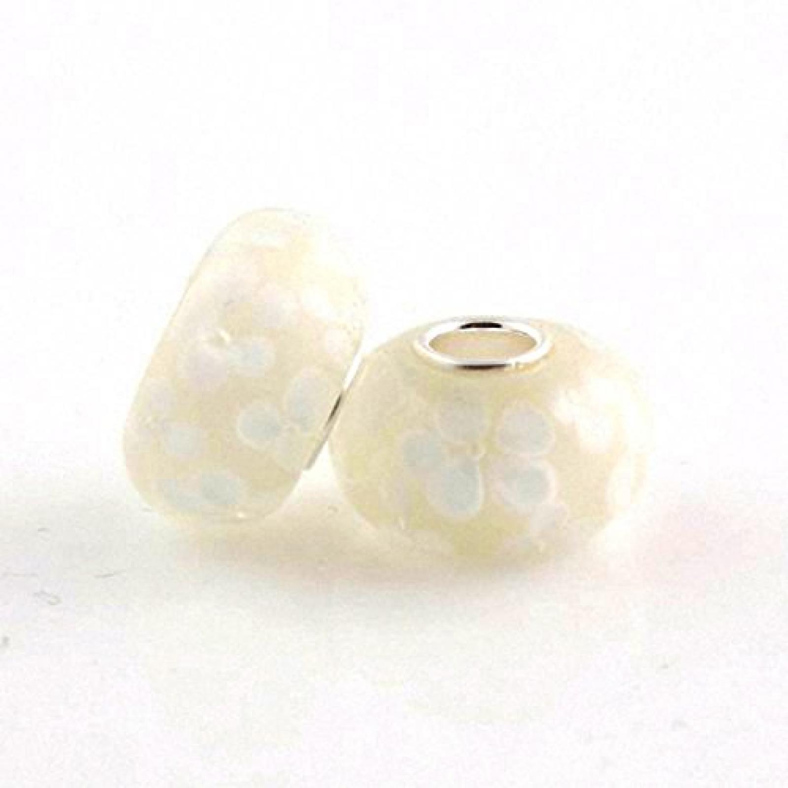 TAOTAOHAS Damen - European Armband Charms Beads, Sterling-Silber 925 mit wei&szlig; gro&szlig; Murano glas Perle, S&uuml;&szlig;igkeiten 