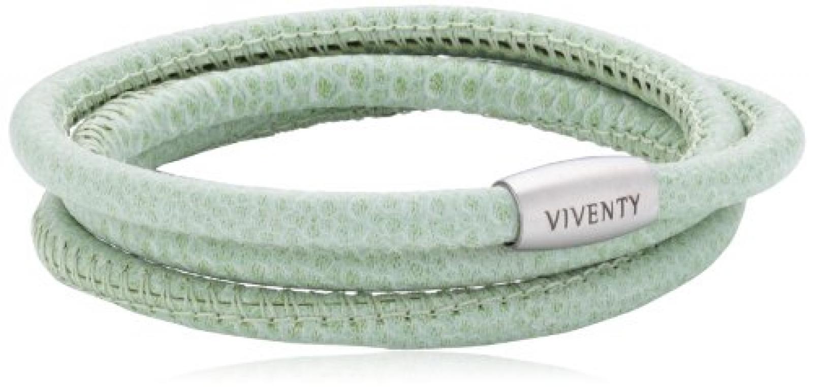 Viventy Unisex Armband Leder 3x gewickelt. in grün 59cm 764021 