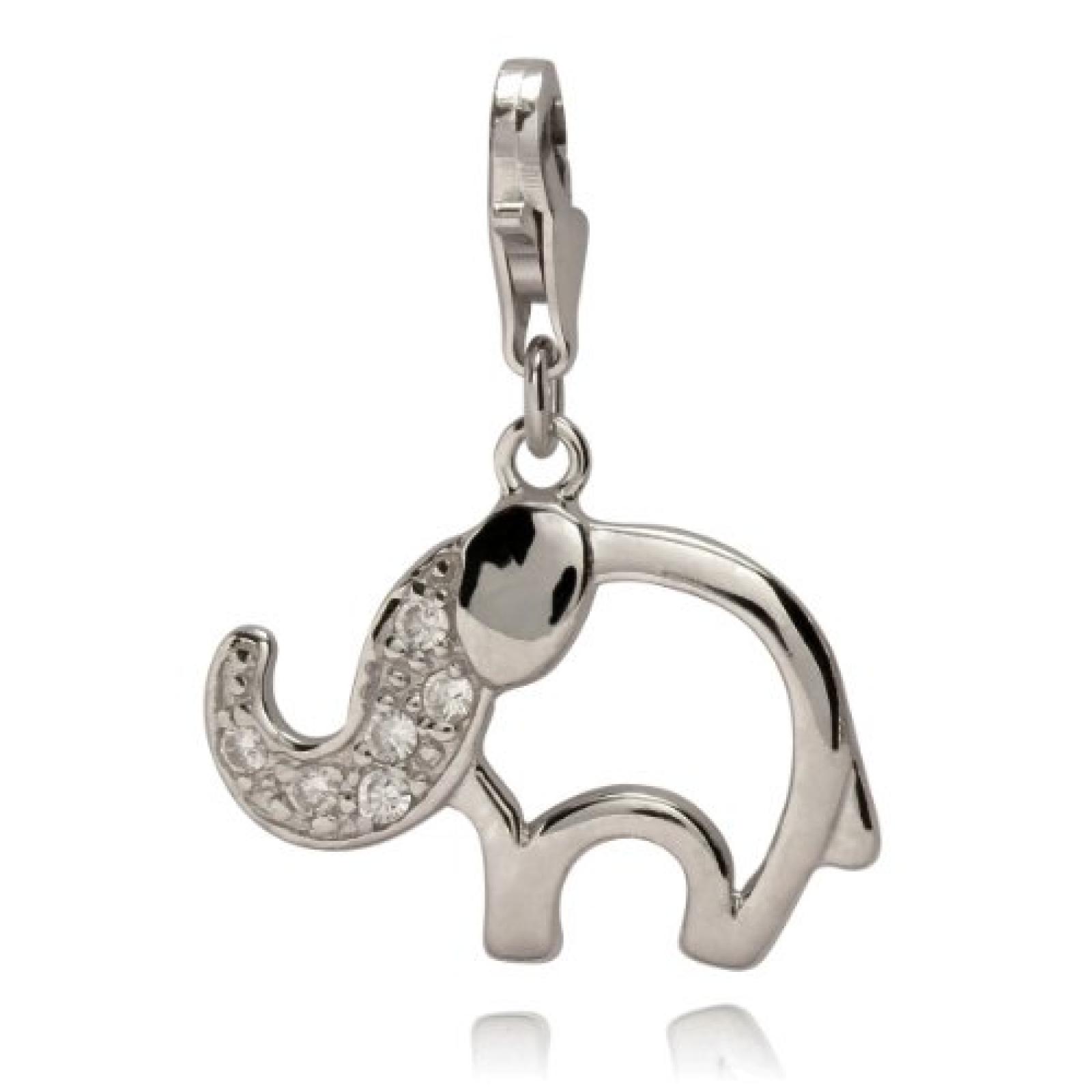 Rafaela Donata Charm Collection Damen-Charm Elefant 925 Sterling Silber Zirkonia weiß  60601028 
