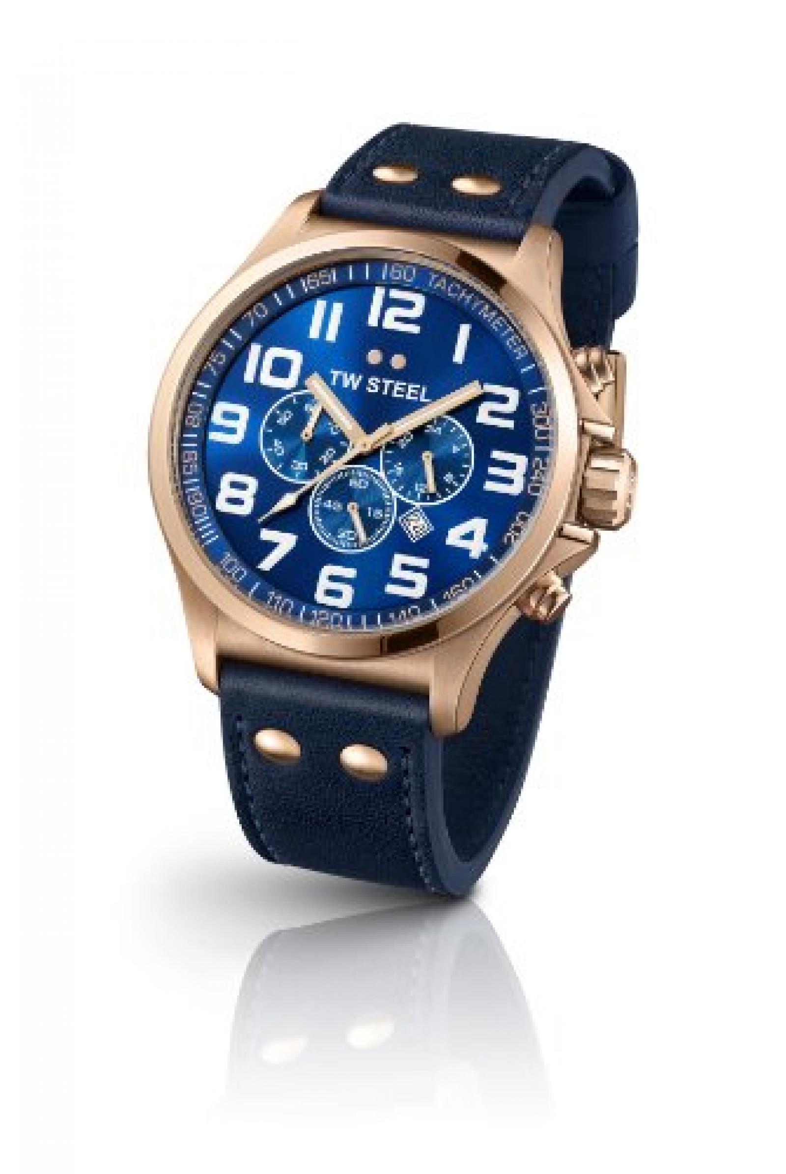 TW Steel Herren-Armbanduhr XL Pilot Chronograph Quarz Leder TW-407 TW Steel Herren-Armbanduhr XL Pilot Chronograph Quarz Leder TW-407