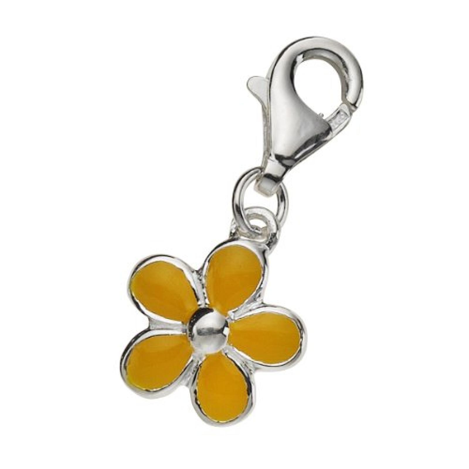 Zeeme Damen-Anh&auml;nger 925/- Sterling Silber Mit Gelbem Lack Blume 280240042 