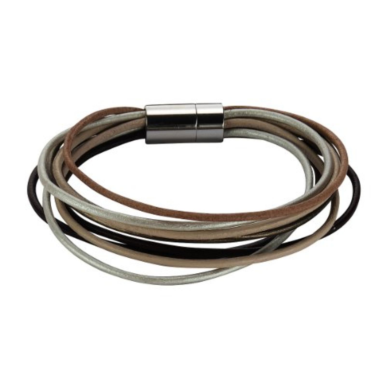 ZEEme Stainless Steel Damen-Armband  Leder 20cm Magnetverschluss 347060062-20 